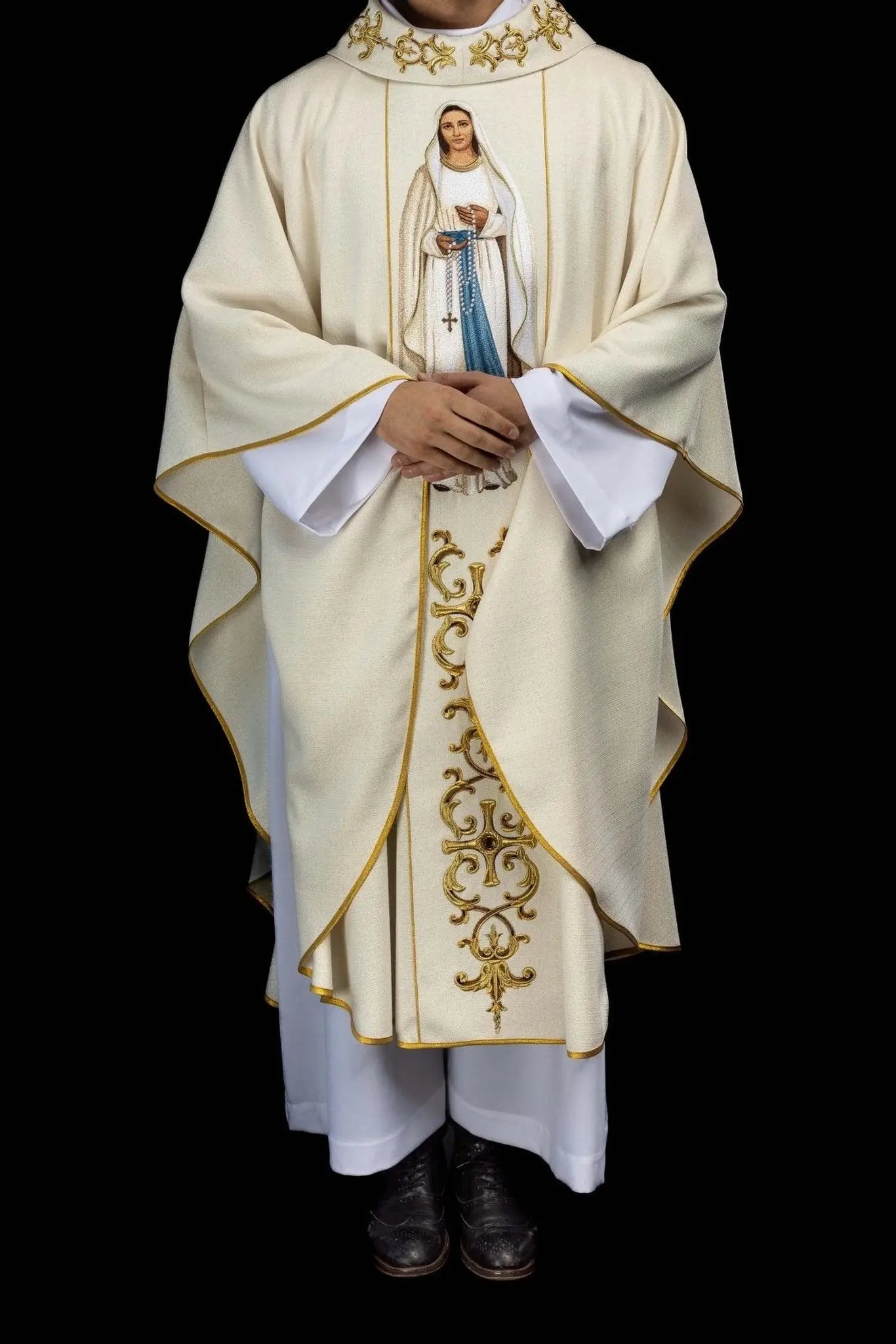 Richly Embroidered Chasuble with Our Lady of the Rosary