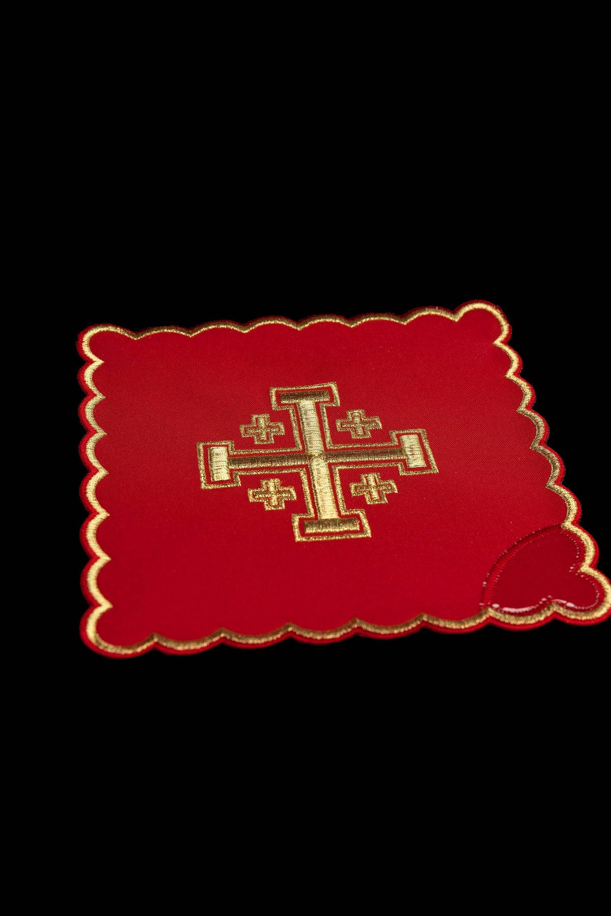 Set di Palle da calice con Croce di Gerusalemme ricamata in quattro colori liturgici
