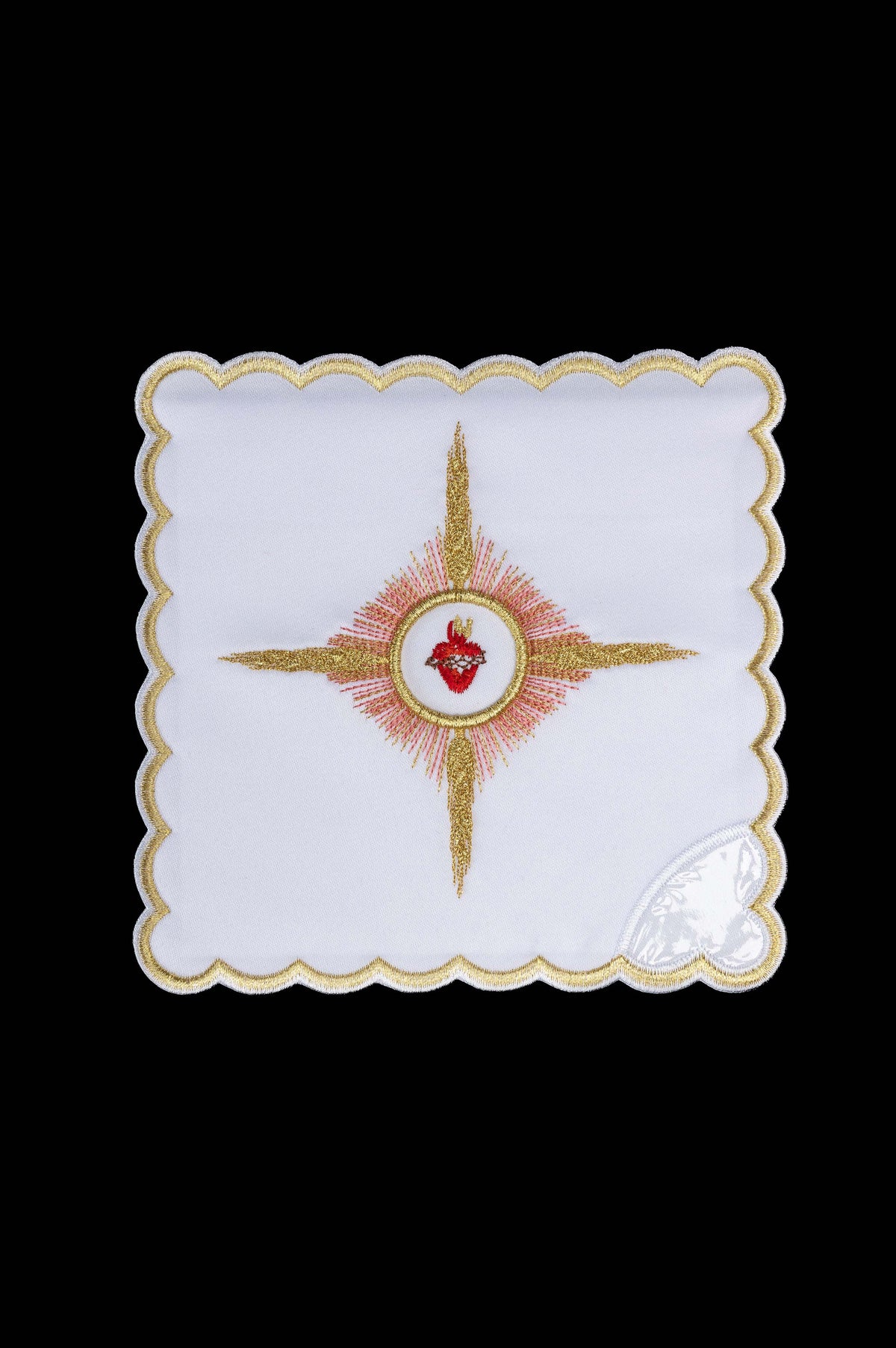 Palla ricamata con il simbolo del Sacro Cuore di Gesù