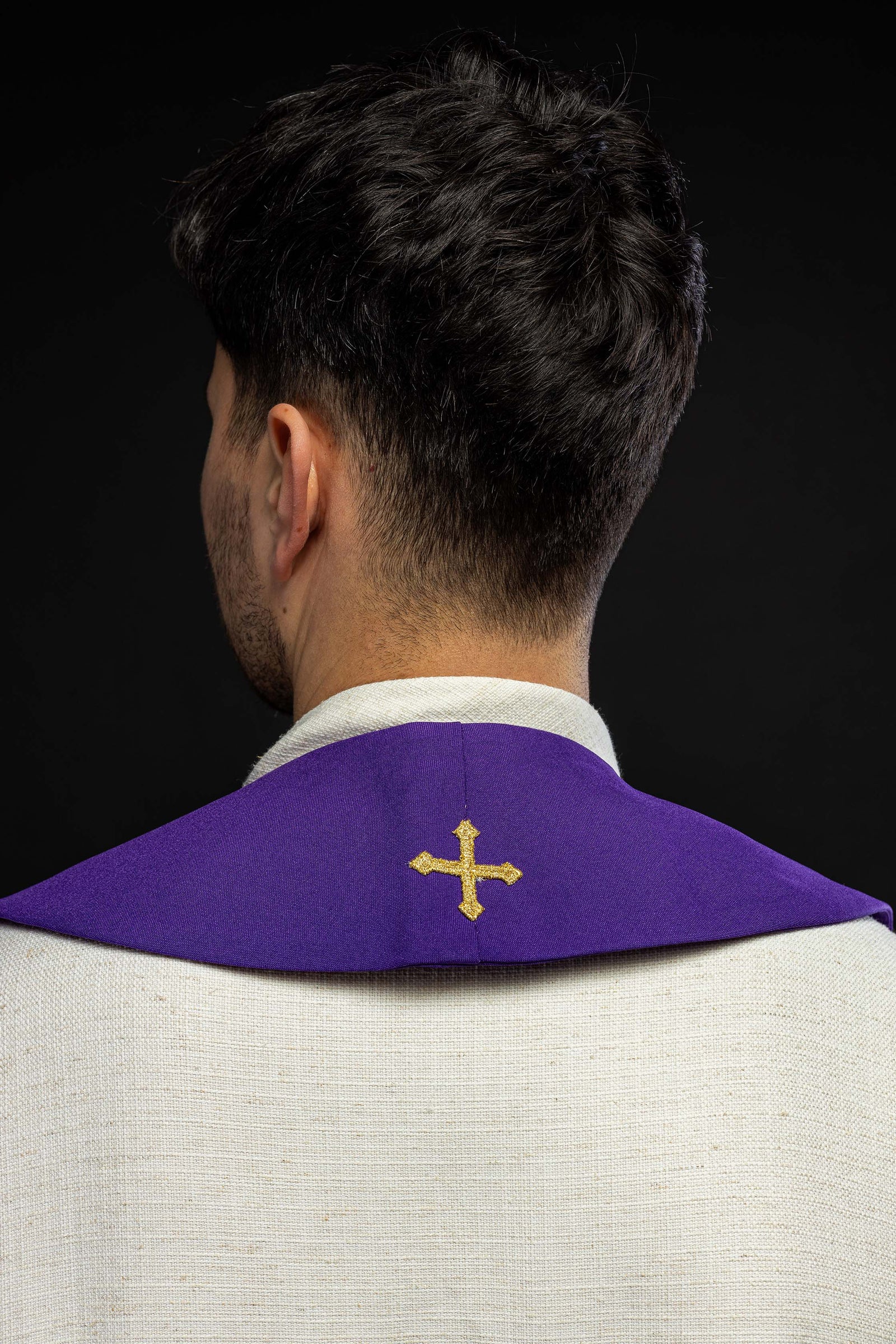 Embroidered purple priest's stole Purple
