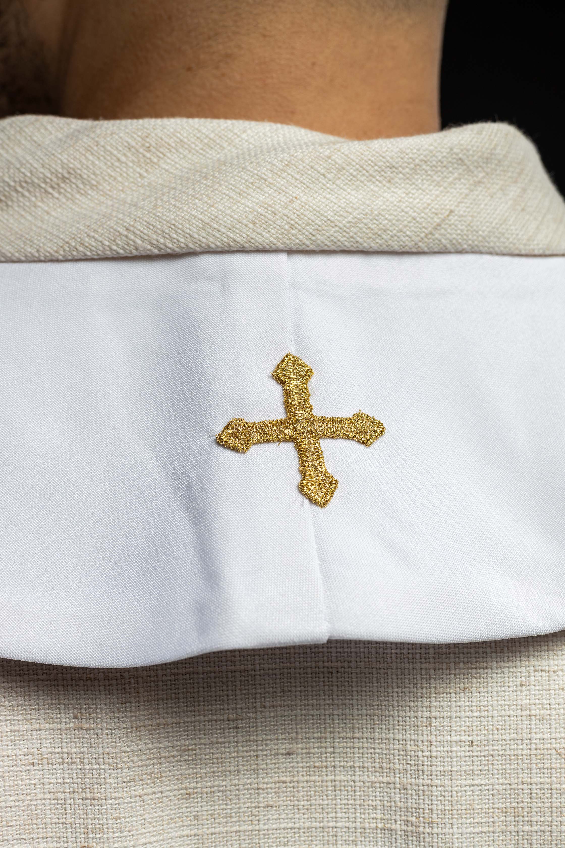Stuła kapłańska haftowana Maryjna Biała - ORNATY.PL