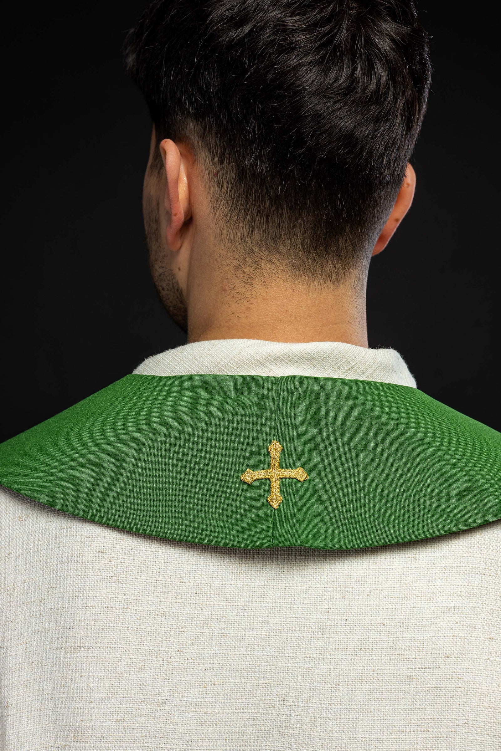 Embroidered green priest's stole