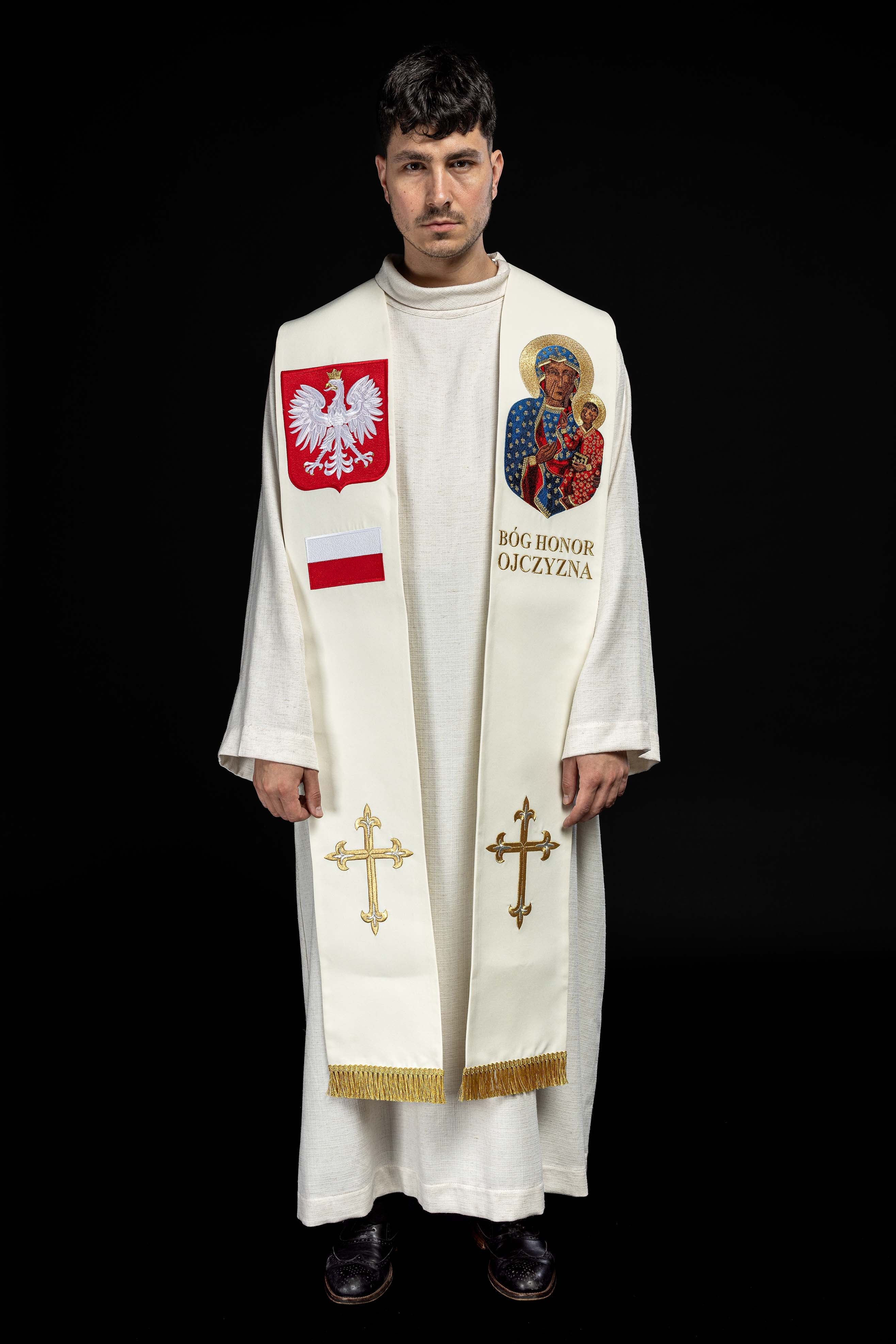 Embroidered stole Our Lady of Czestochowa