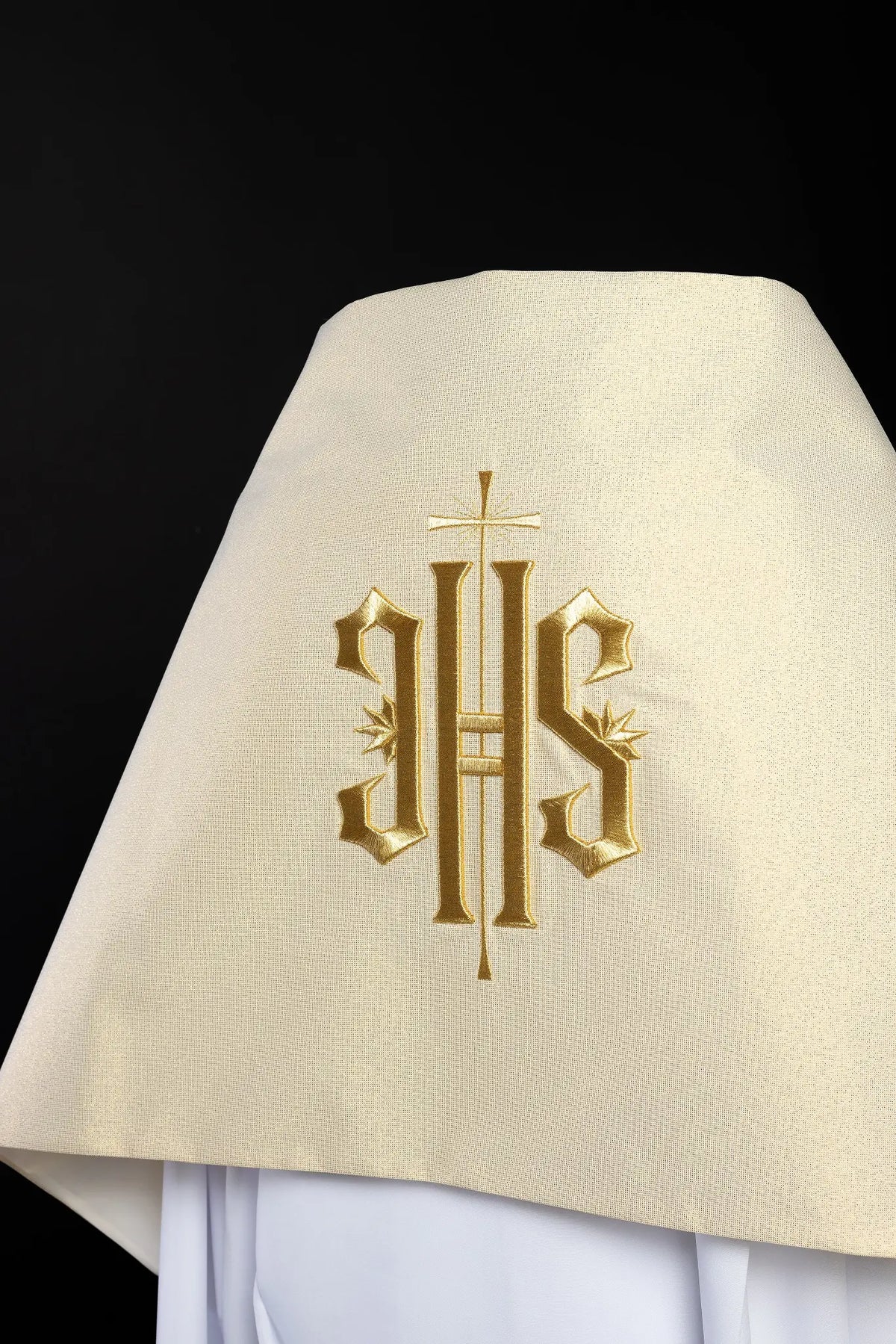 IHS embroidered liturgical veil in gold