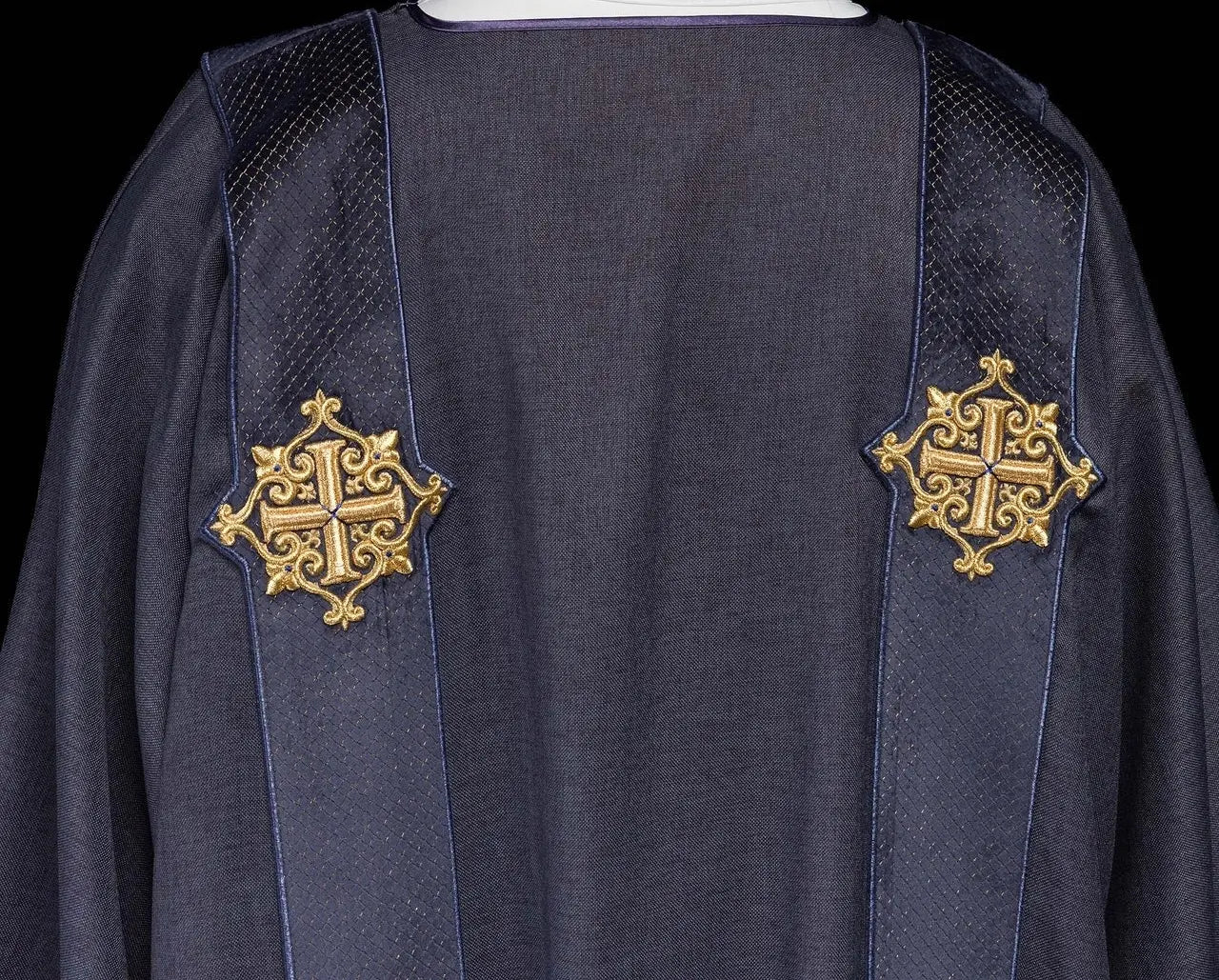 Purple Dalmatic with Velvet Bands and Cross Symbols