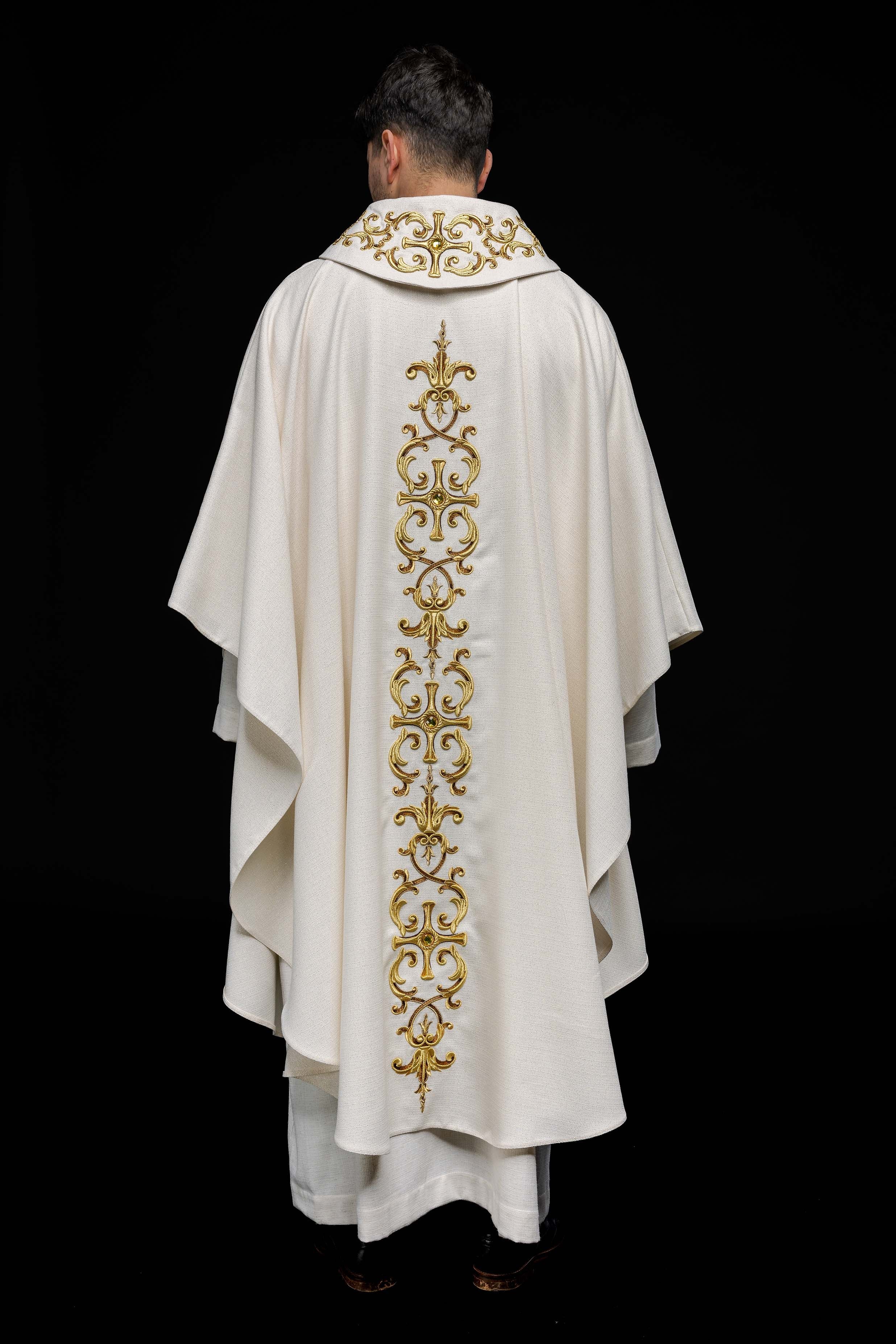 Chasuble richly embroidered with stones