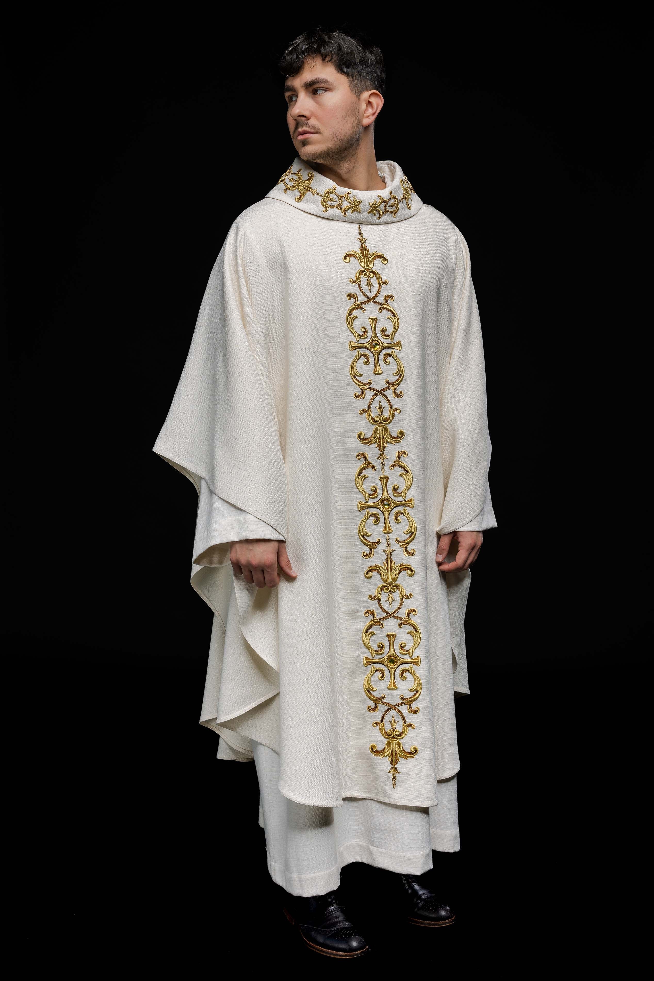 Chasuble richly embroidered with stones