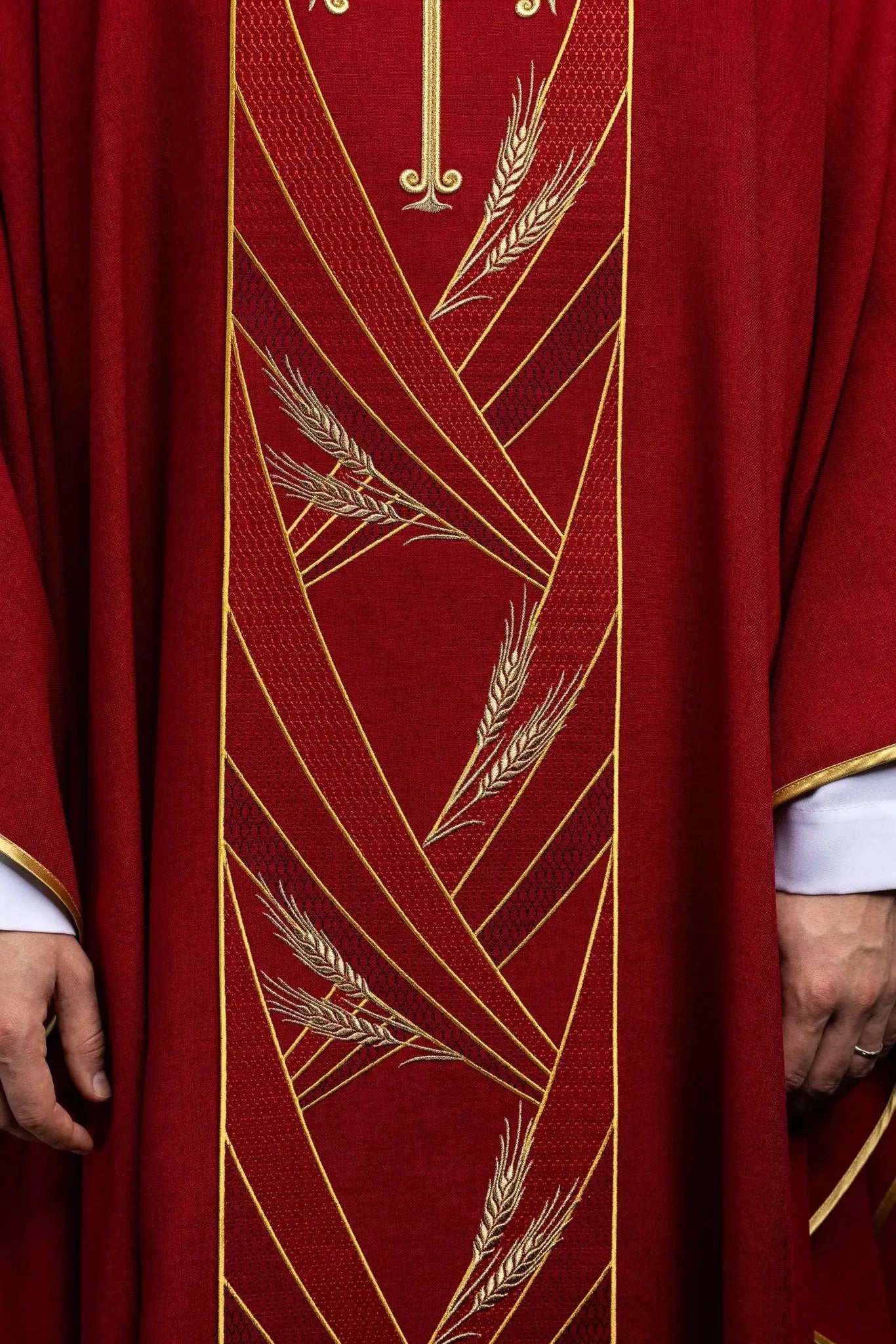 Red Chasuble with Embroidered PAX Band