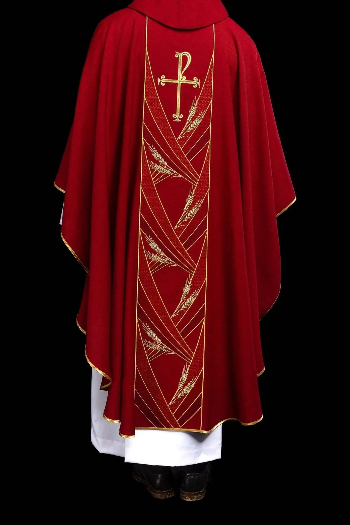 Red Chasuble with Embroidered PAX Band
