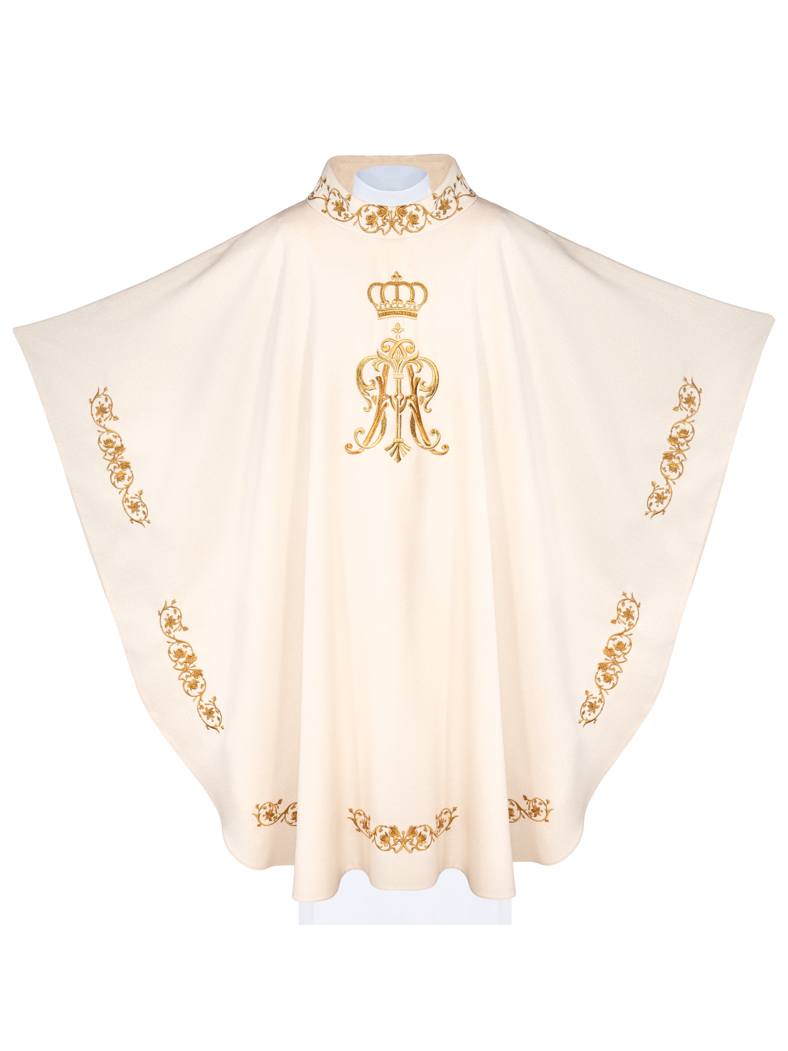 Ornat liturgiczny z haftowanym herbem Maryjnym i Koroną - ORNATY.PL