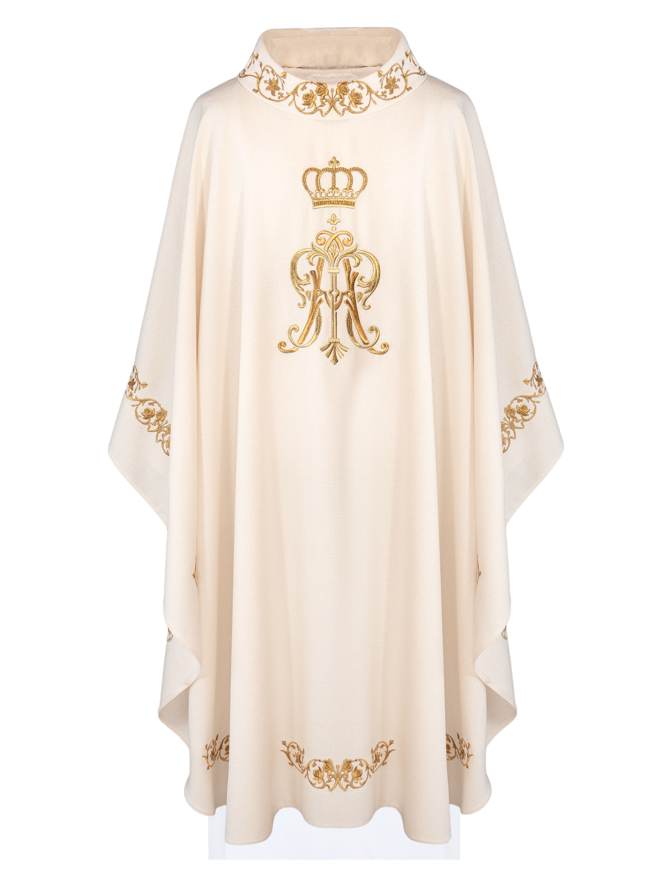 Ornat liturgiczny z haftowanym herbem Maryjnym i Koroną - ORNATY.PL