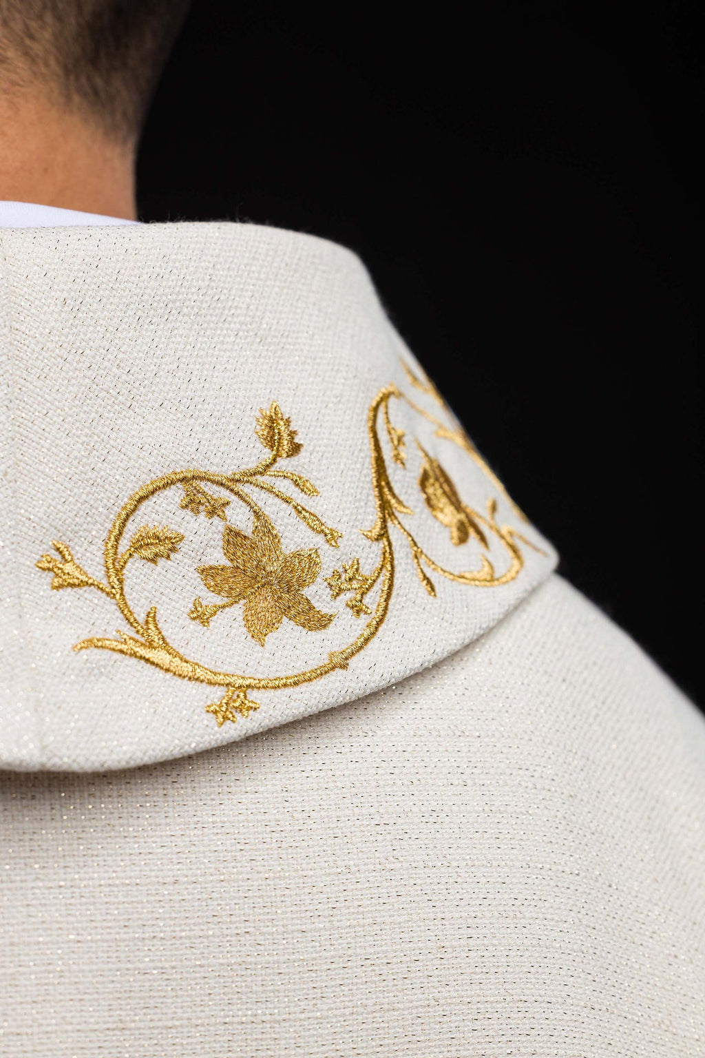 Liturgical chasuble with embroidered Marian Coat of Arms and Crown