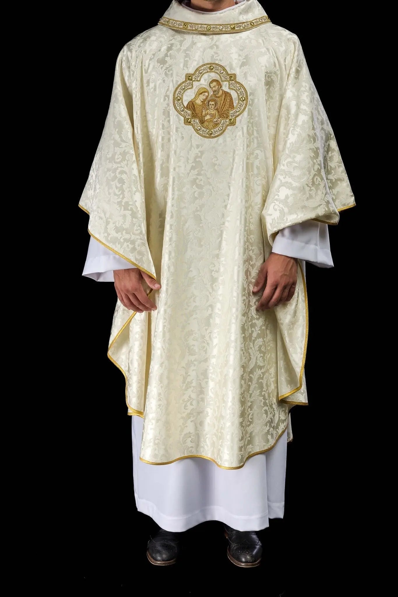 Embroidered Christmas Chasuble with the Holy Family Image