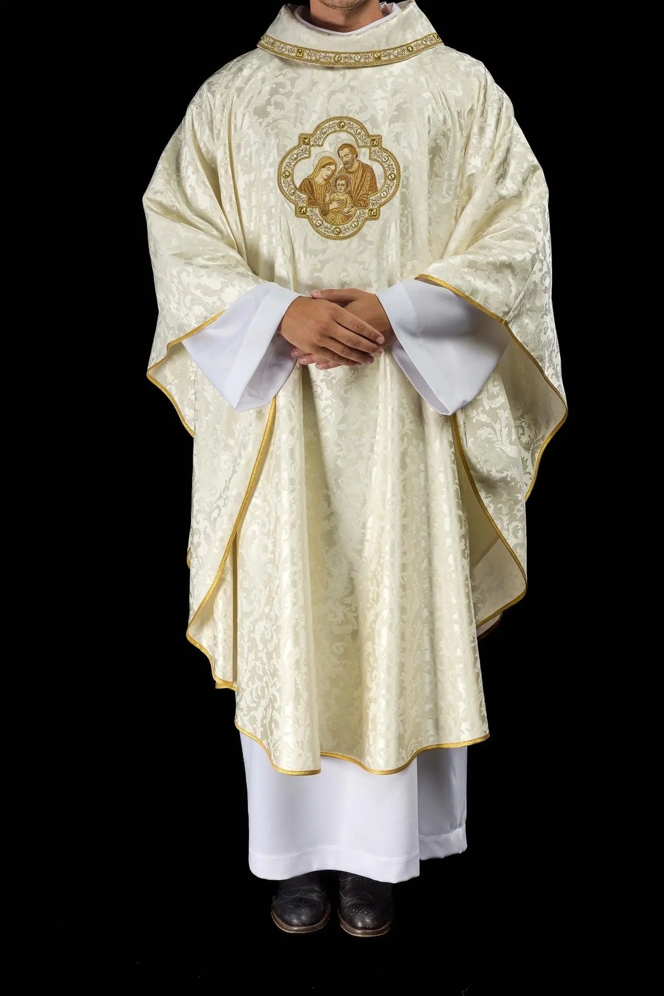 Embroidered Christmas Chasuble with the Holy Family Image