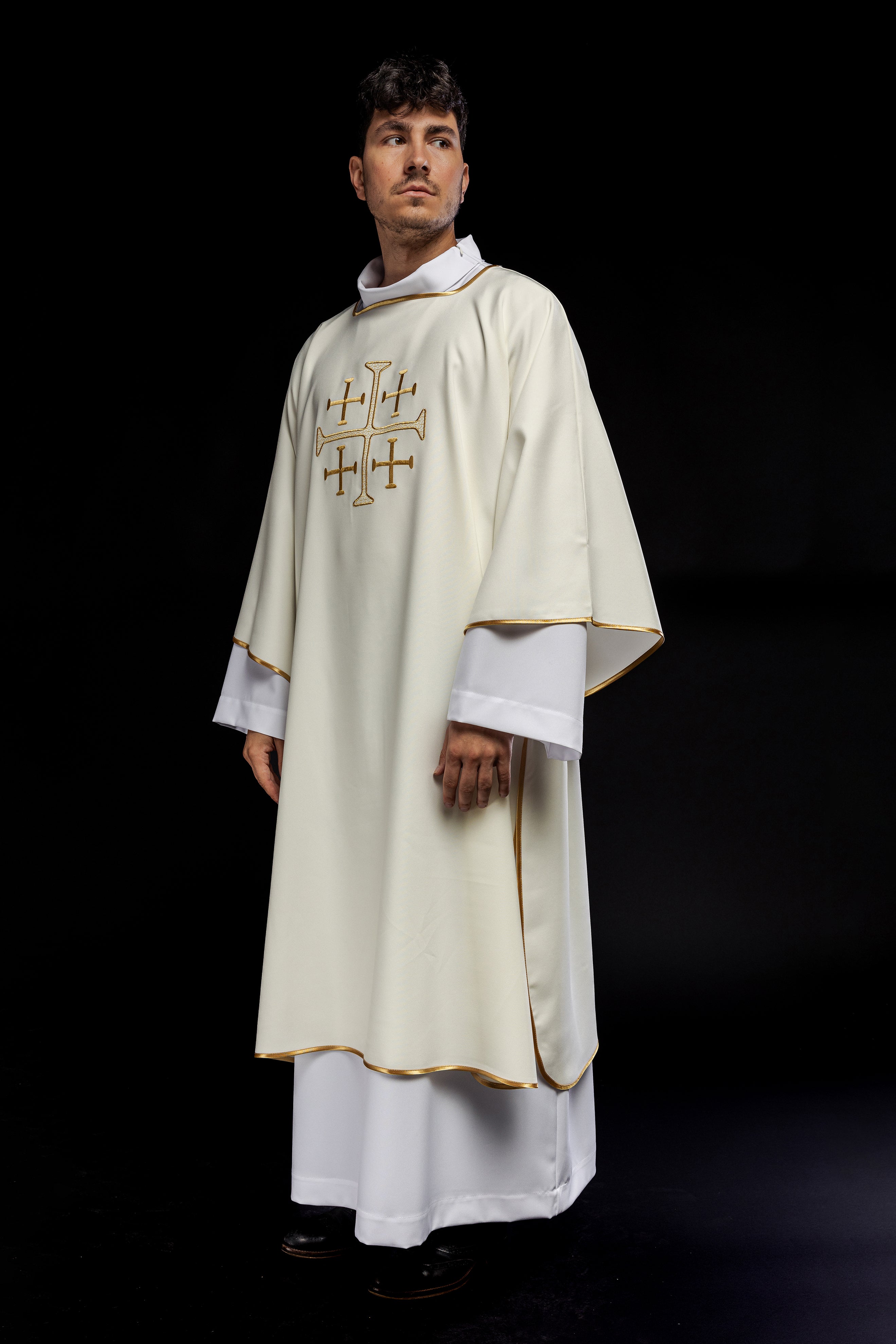 Dalmatia with embroidered gold ecru crosses