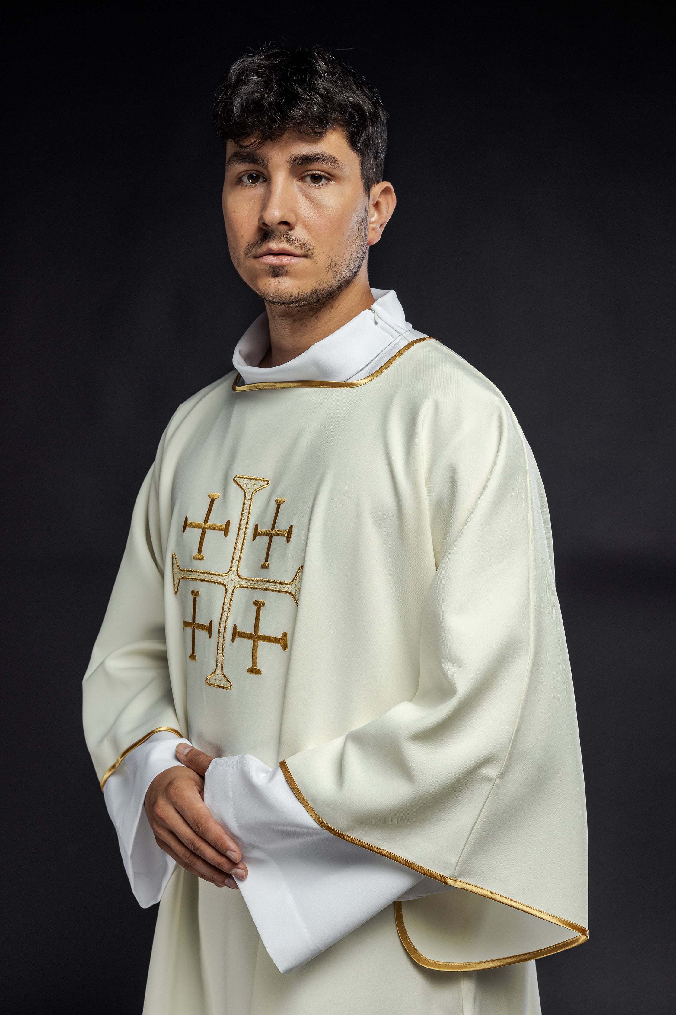Dalmatia with embroidered gold ecru crosses