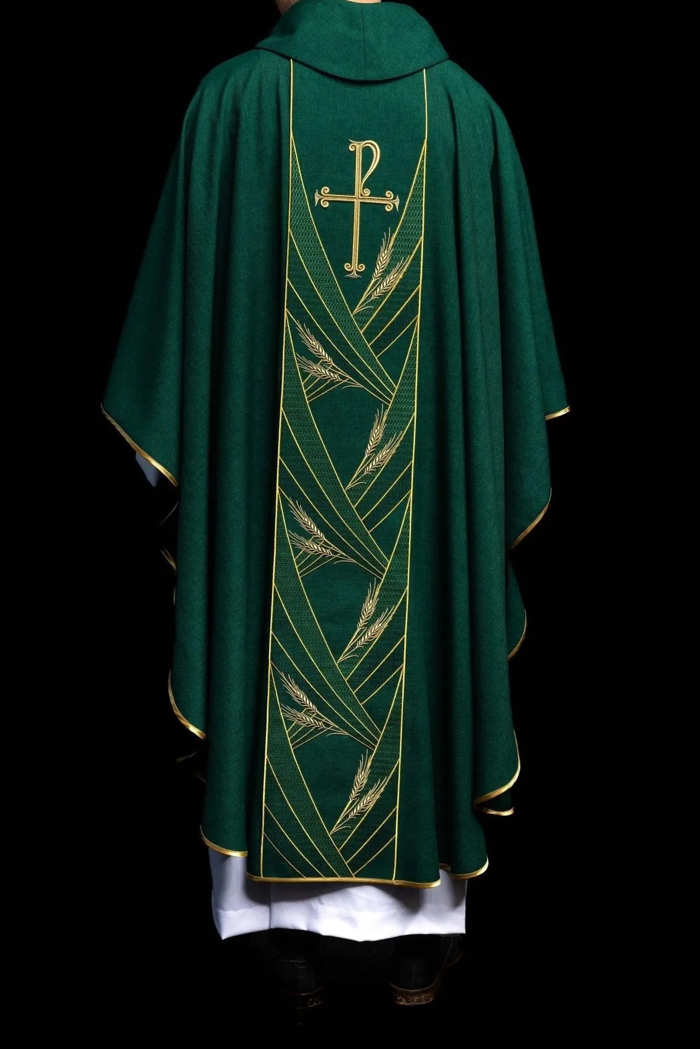 Green Chasuble with Embroidered PAX Band