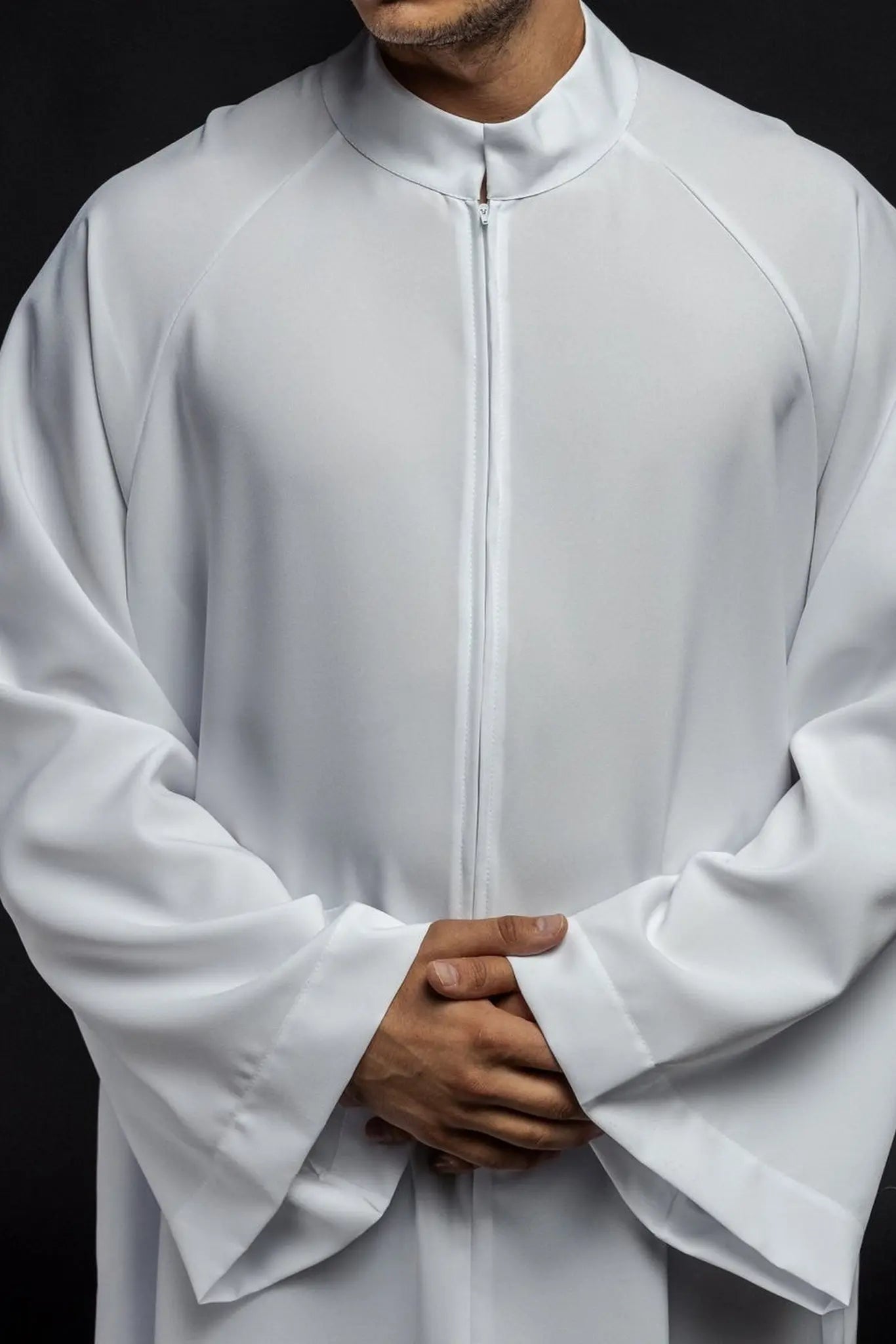 Priest's robe zip front White