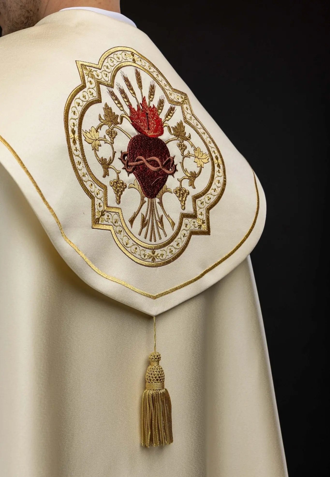 Liturgical Cope with Sacred Heart of Jesus Embroidery
