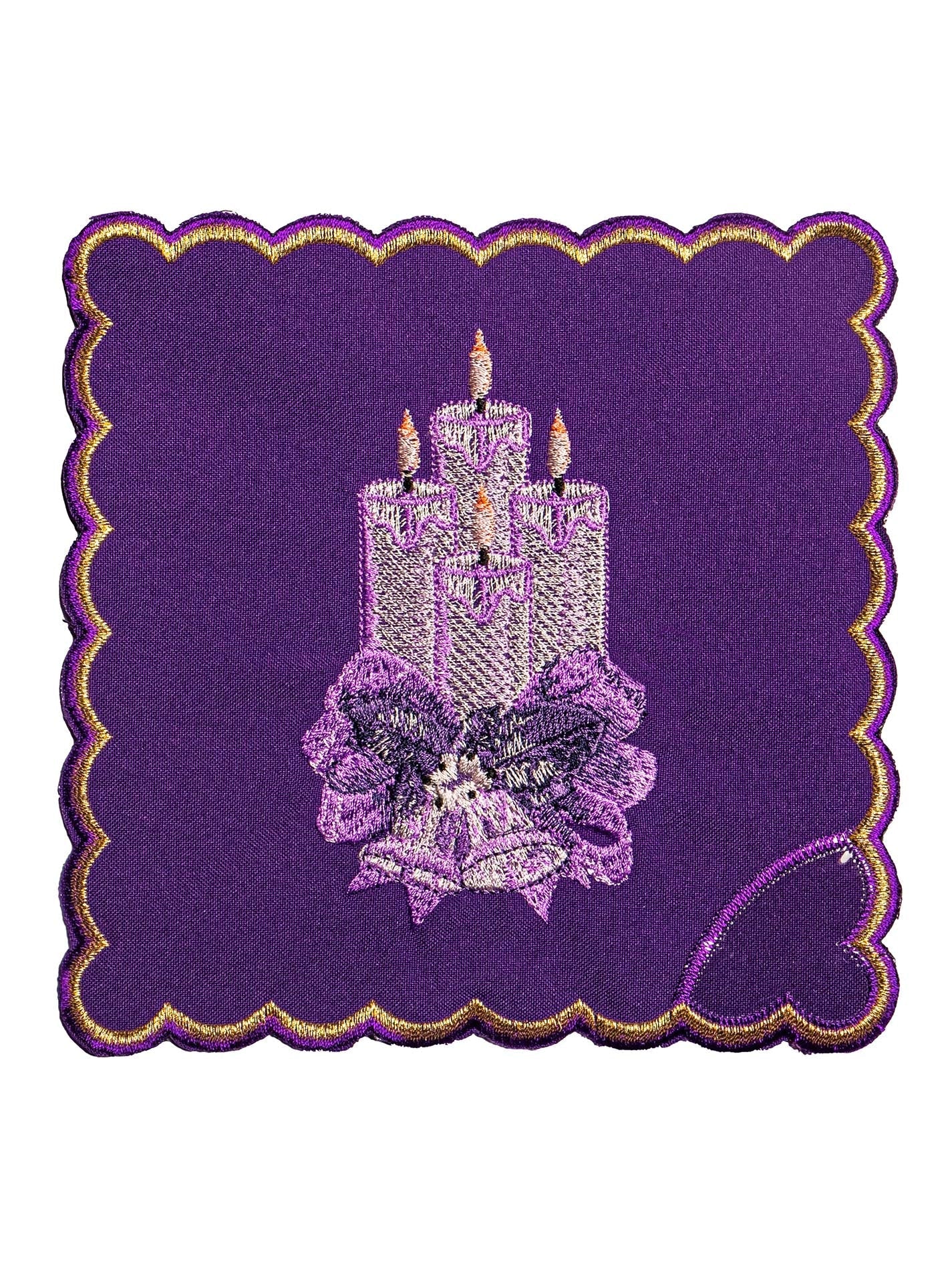 Advent embroidered chalice linen