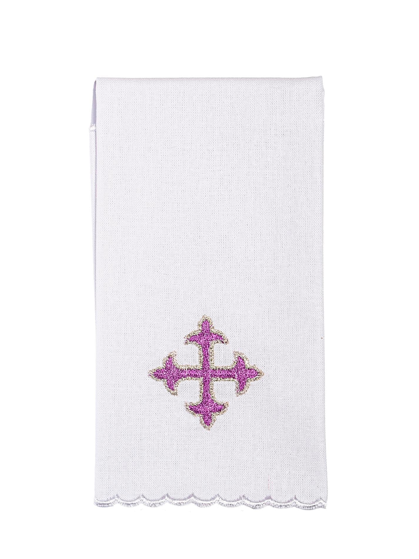 Embroidered chalice linen purple cross