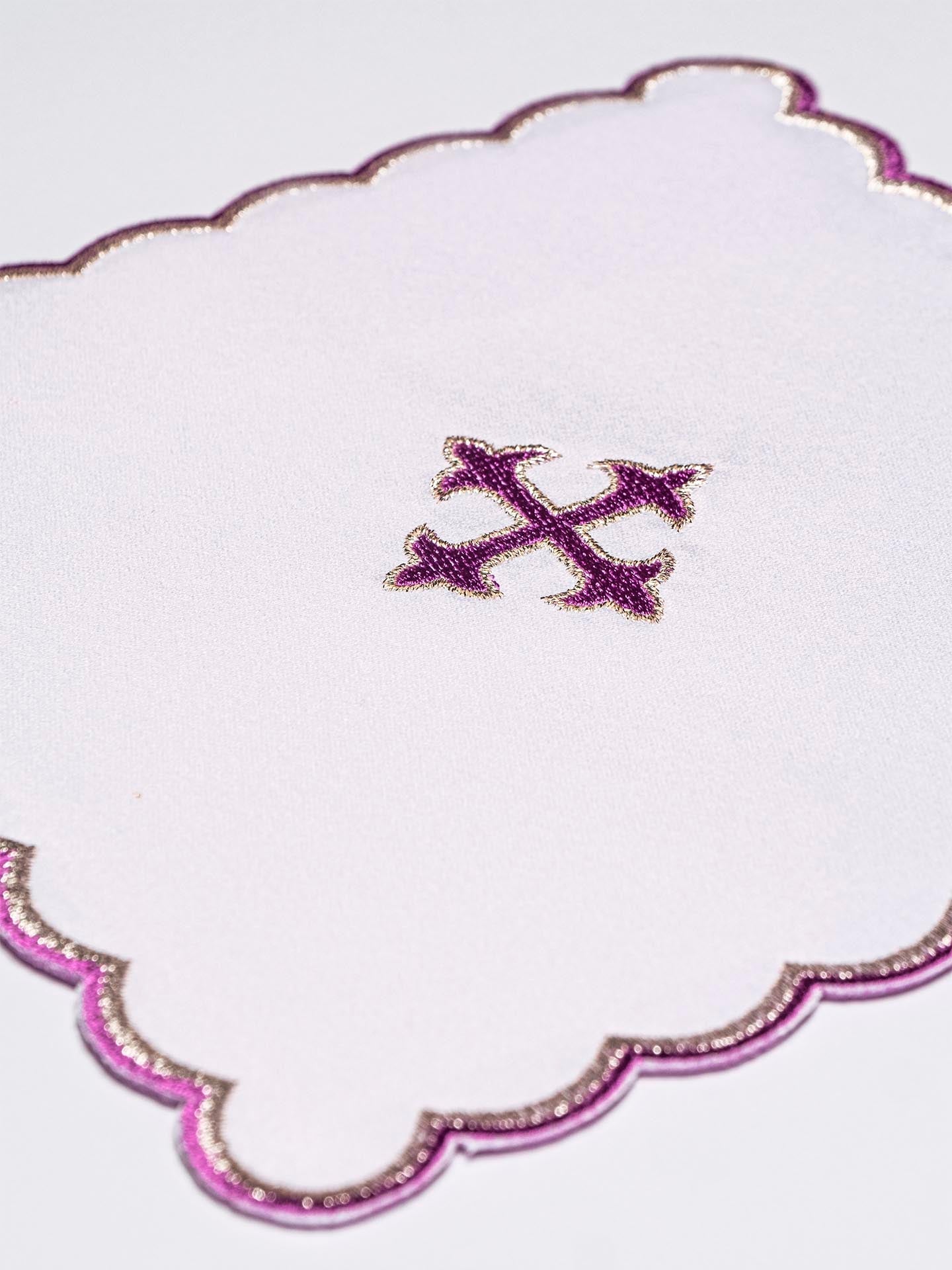 Embroidered chalice linen purple cross