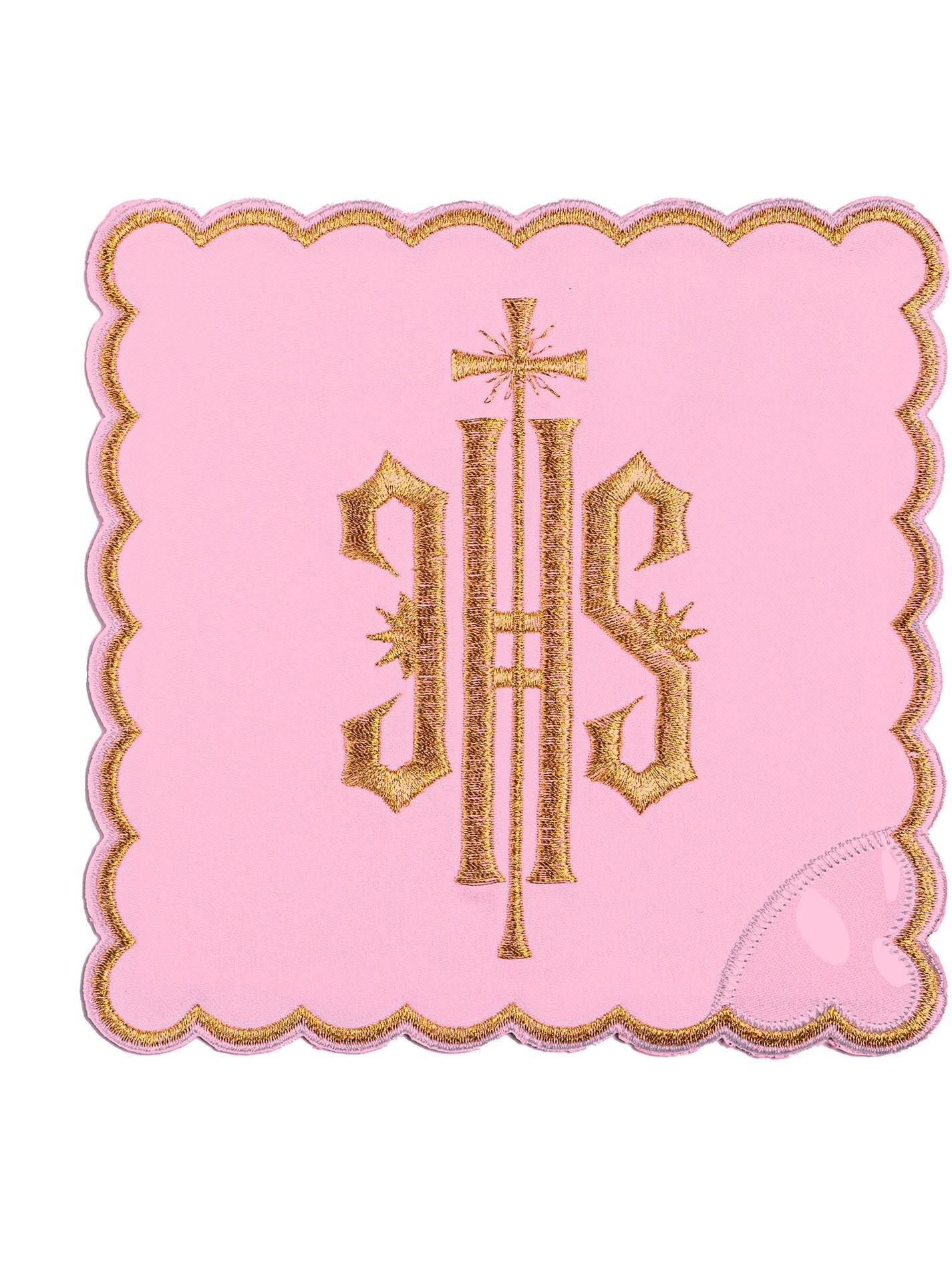 Chalice Linen Embroidered IHS Pink