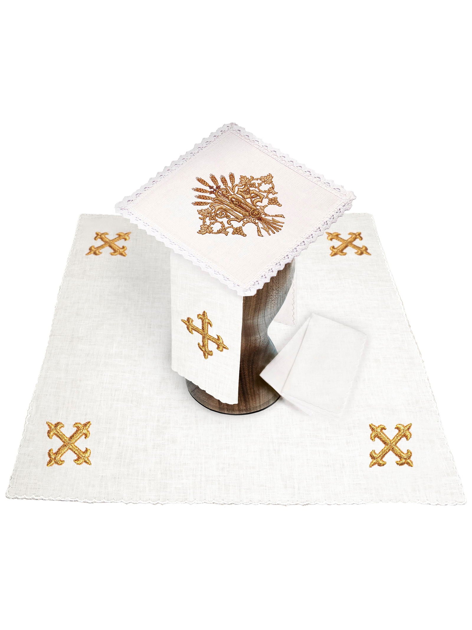 Chalice linen embroidered IHS with Ears linen