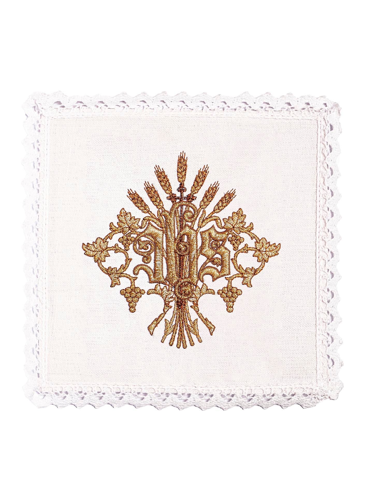 Chalice linen embroidered IHS with Ears linen