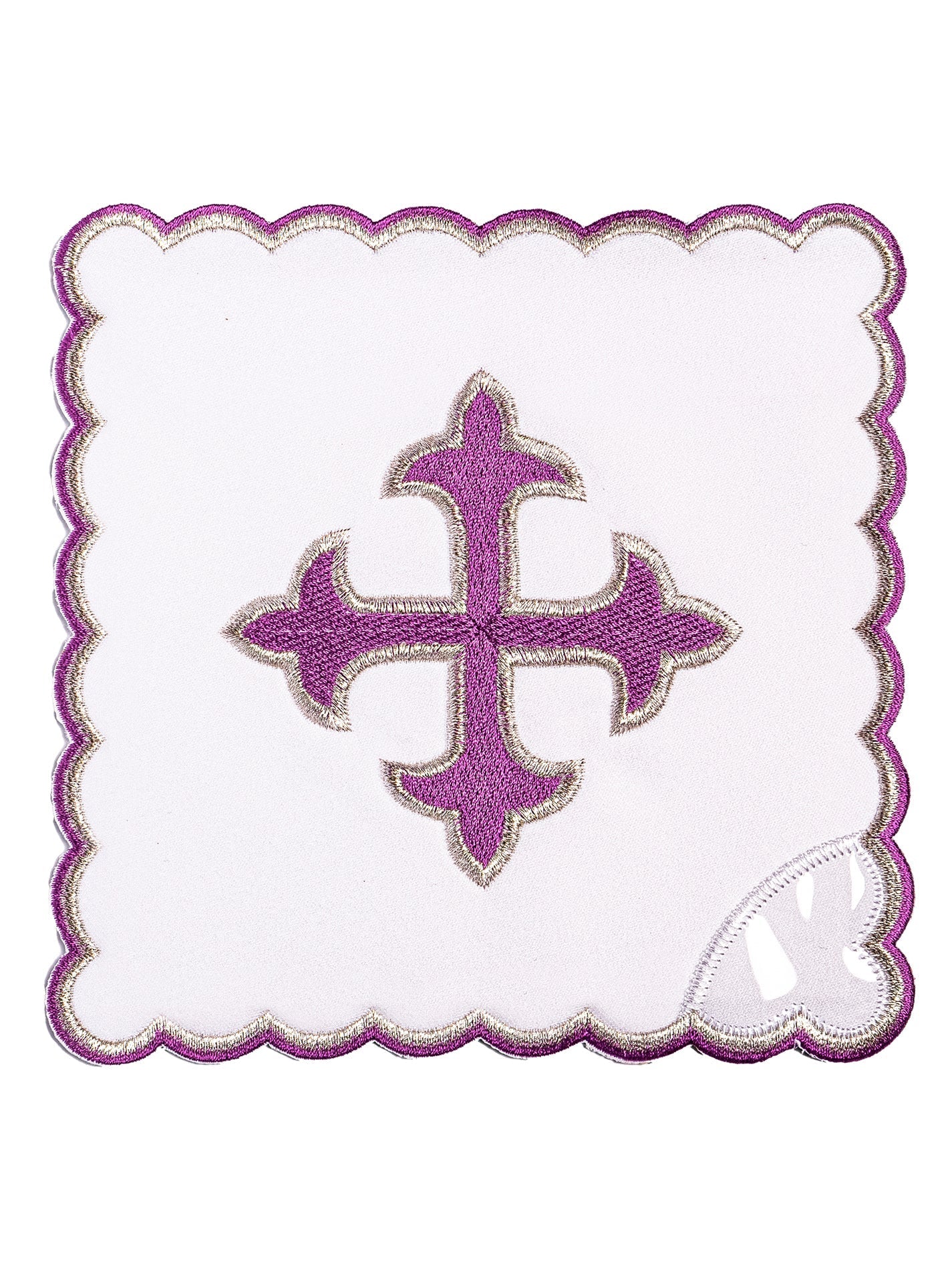 Chalice linen embroidered Cross Purple