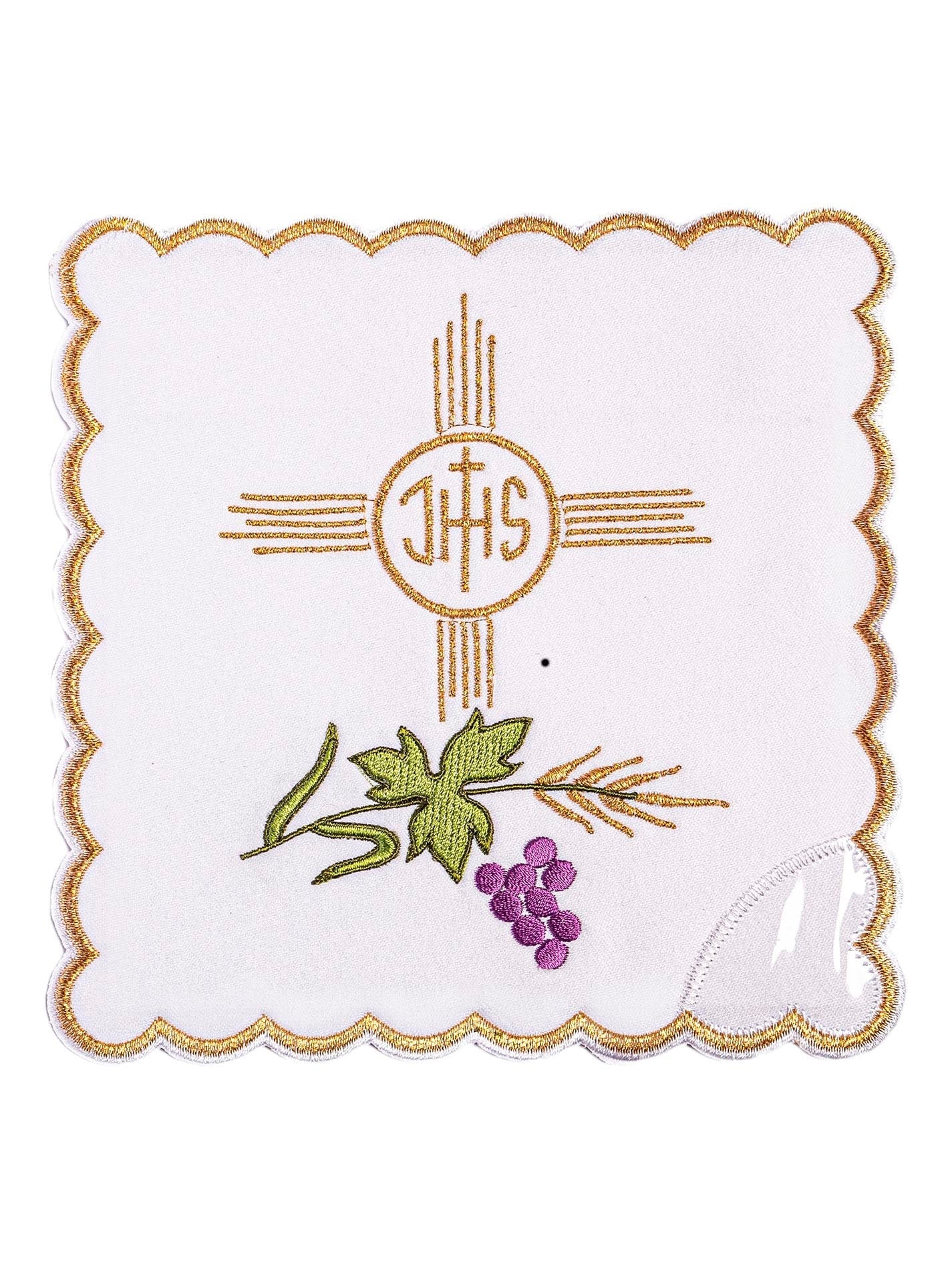 Chalice linen embroidered Cross and IHS