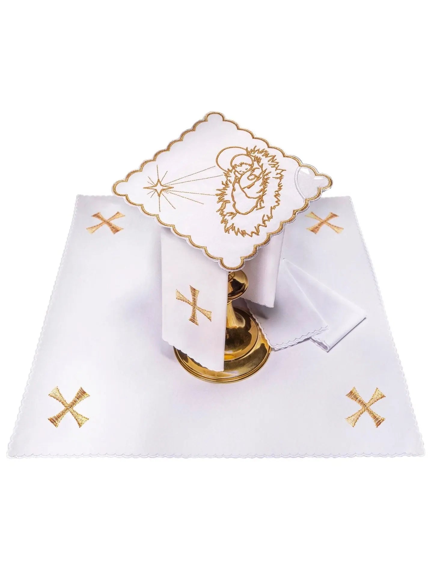 Embroidered chalice linen for Christmas