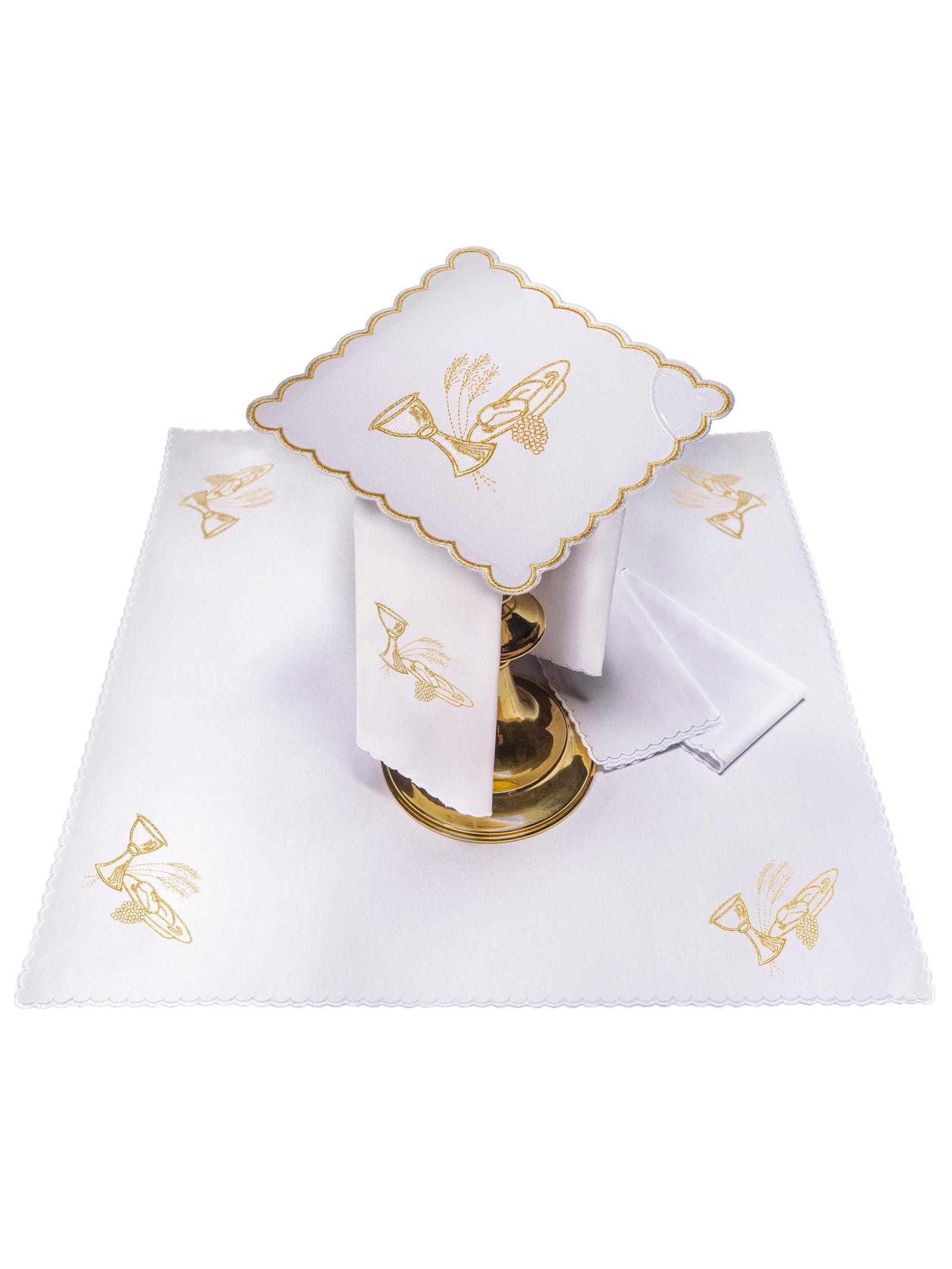 Chalice linen embroidered with Eucharistic motif