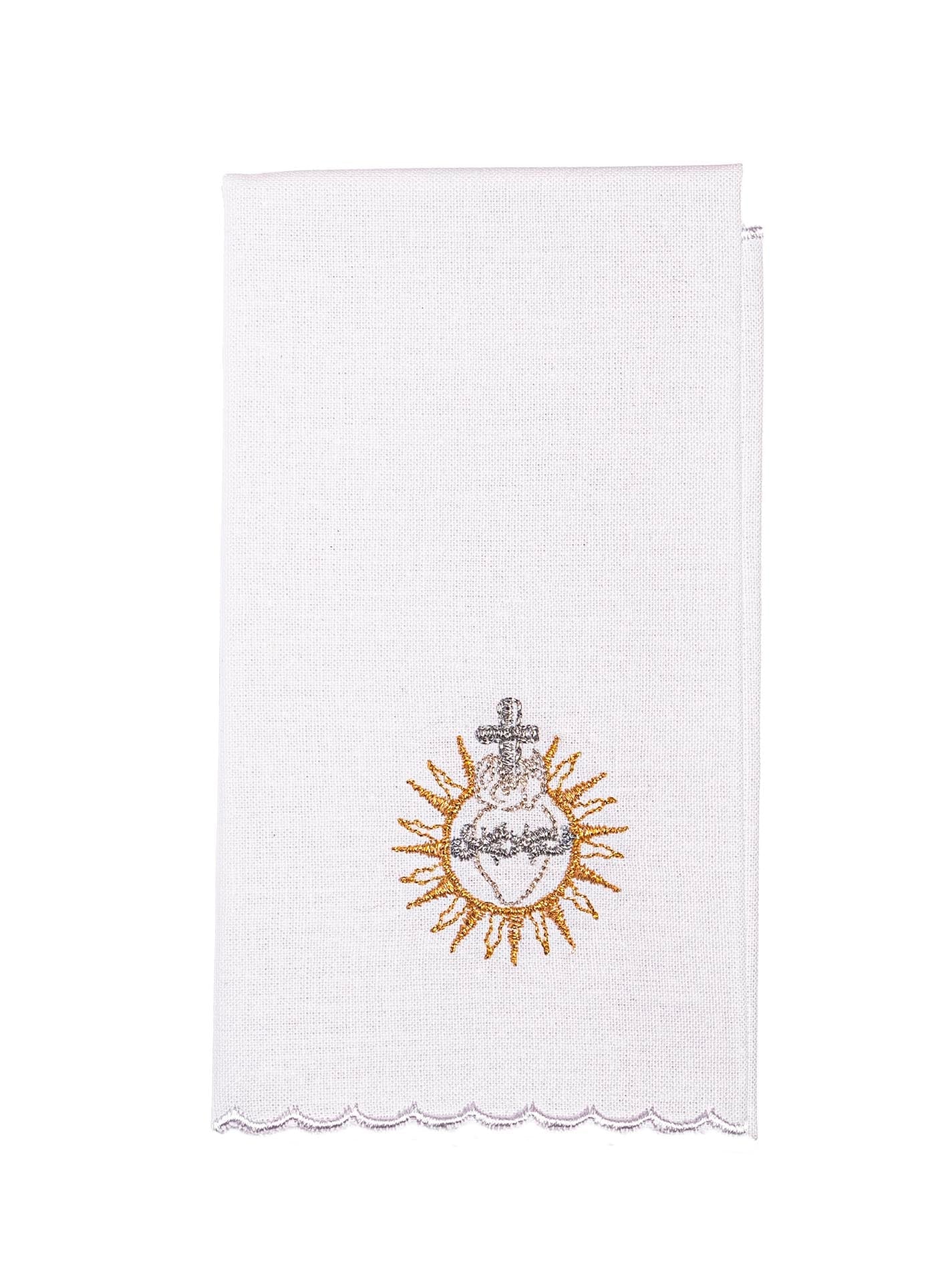 Chalice linen embroidered with the image of the heart of Jesus