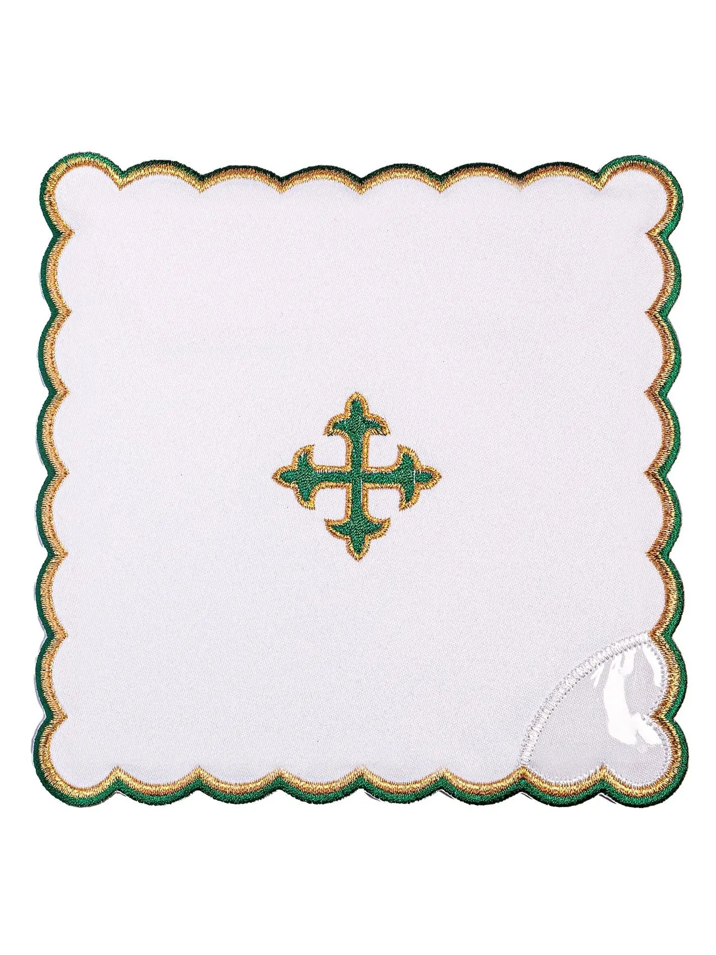 Chalice linen embroidered green cross