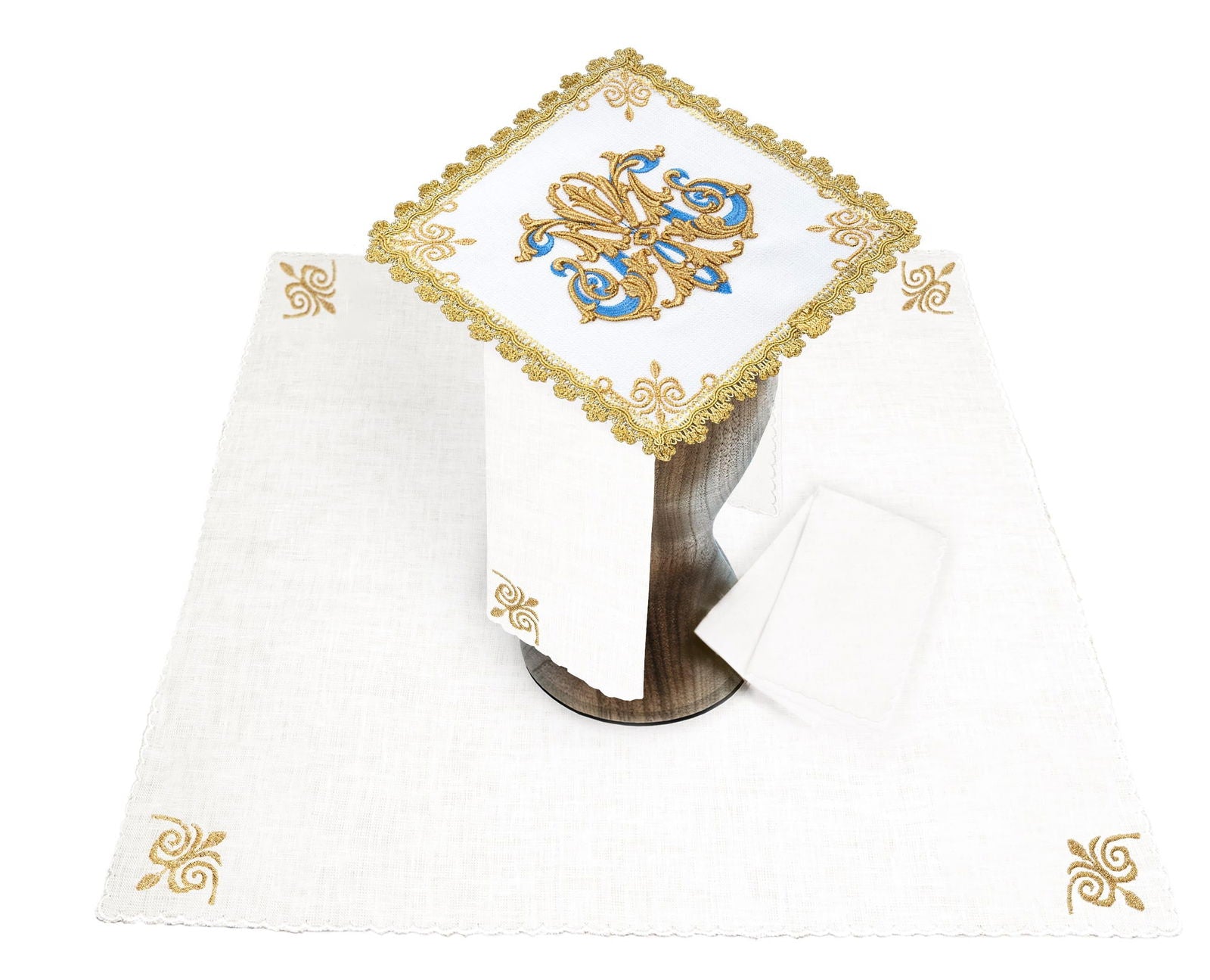 Embroidered chalice linen Golden Marian Symbol LEN