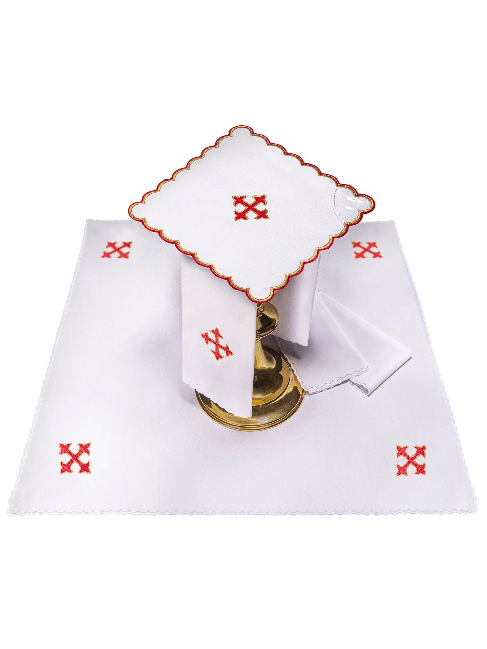 Chalice linen with red embroidery