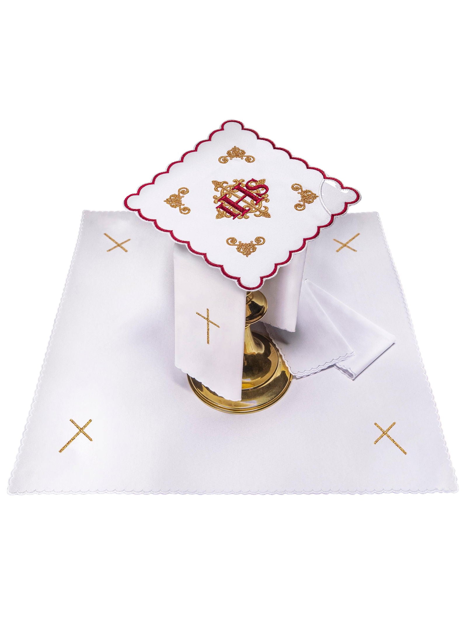 Chalice linen with red embroidery