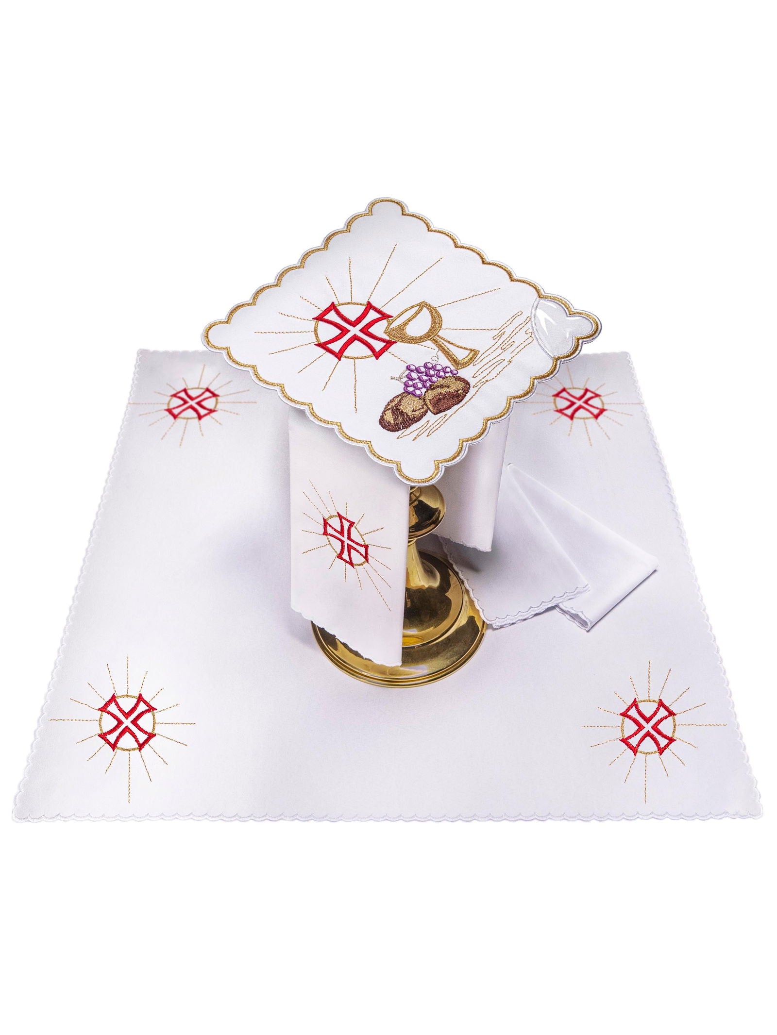 Chalice linen with chalice and grape embroidery