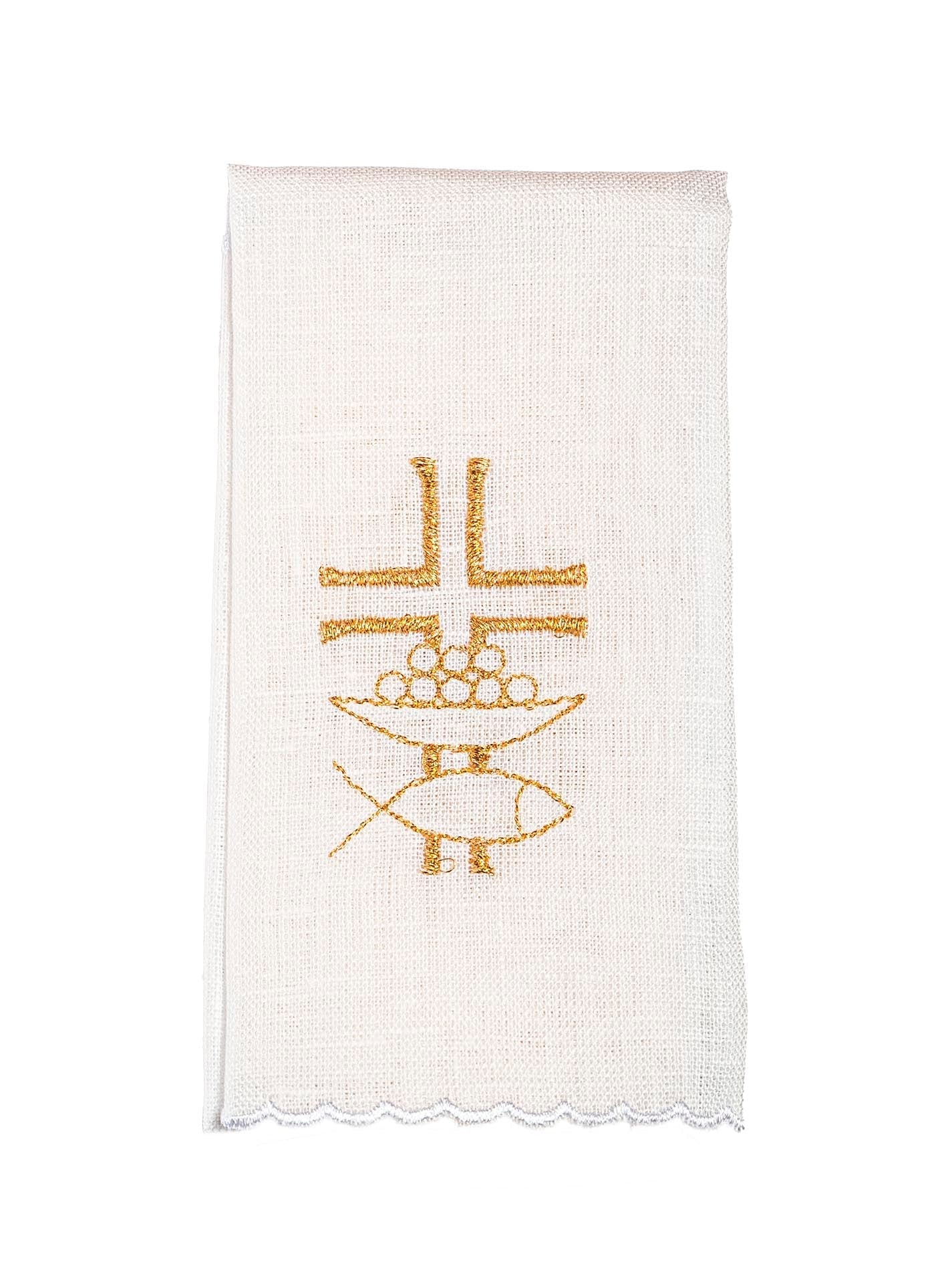 Chalice linen with cross and fish symbol