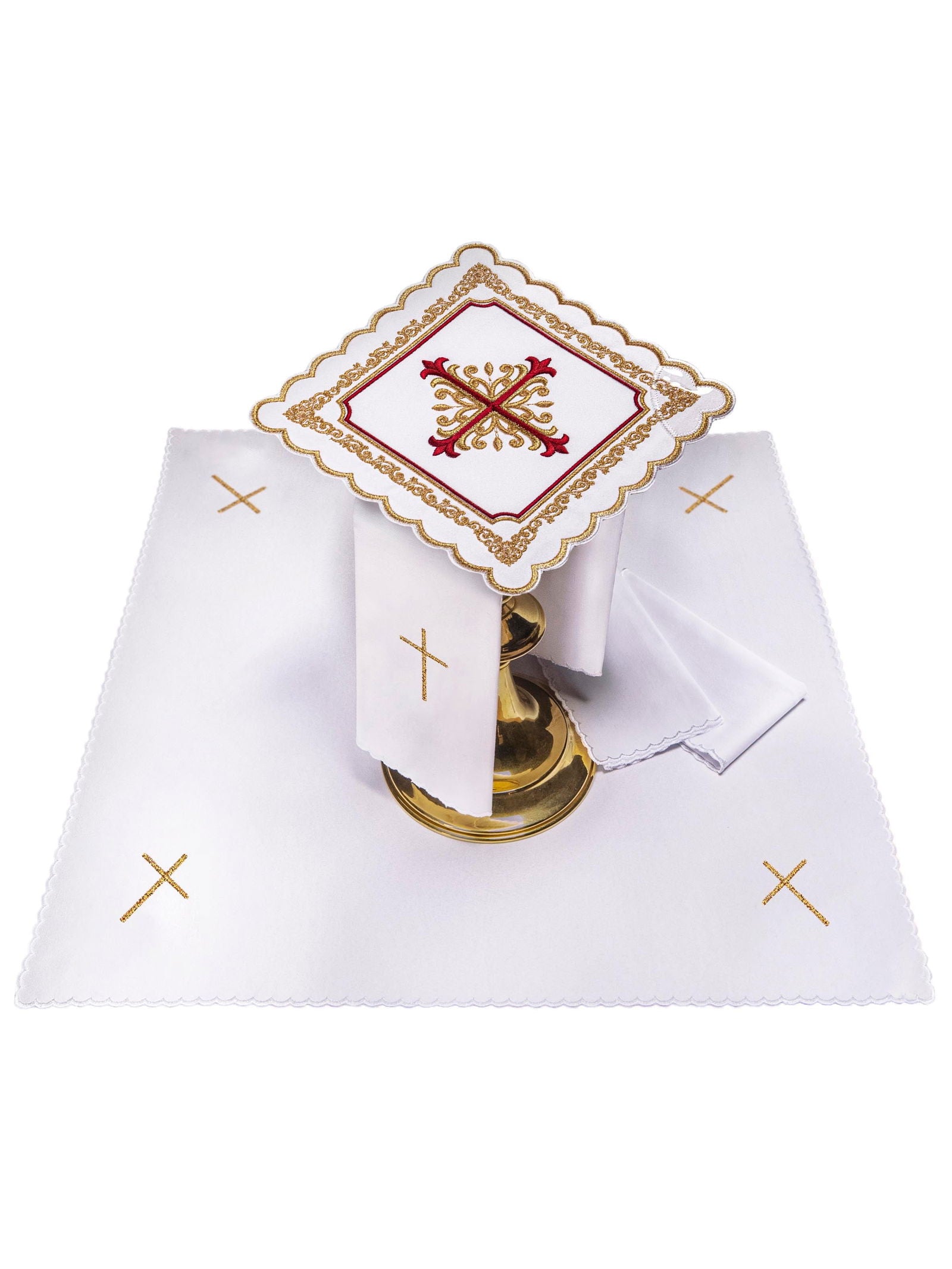 Chalice linen with gold and red embroidery