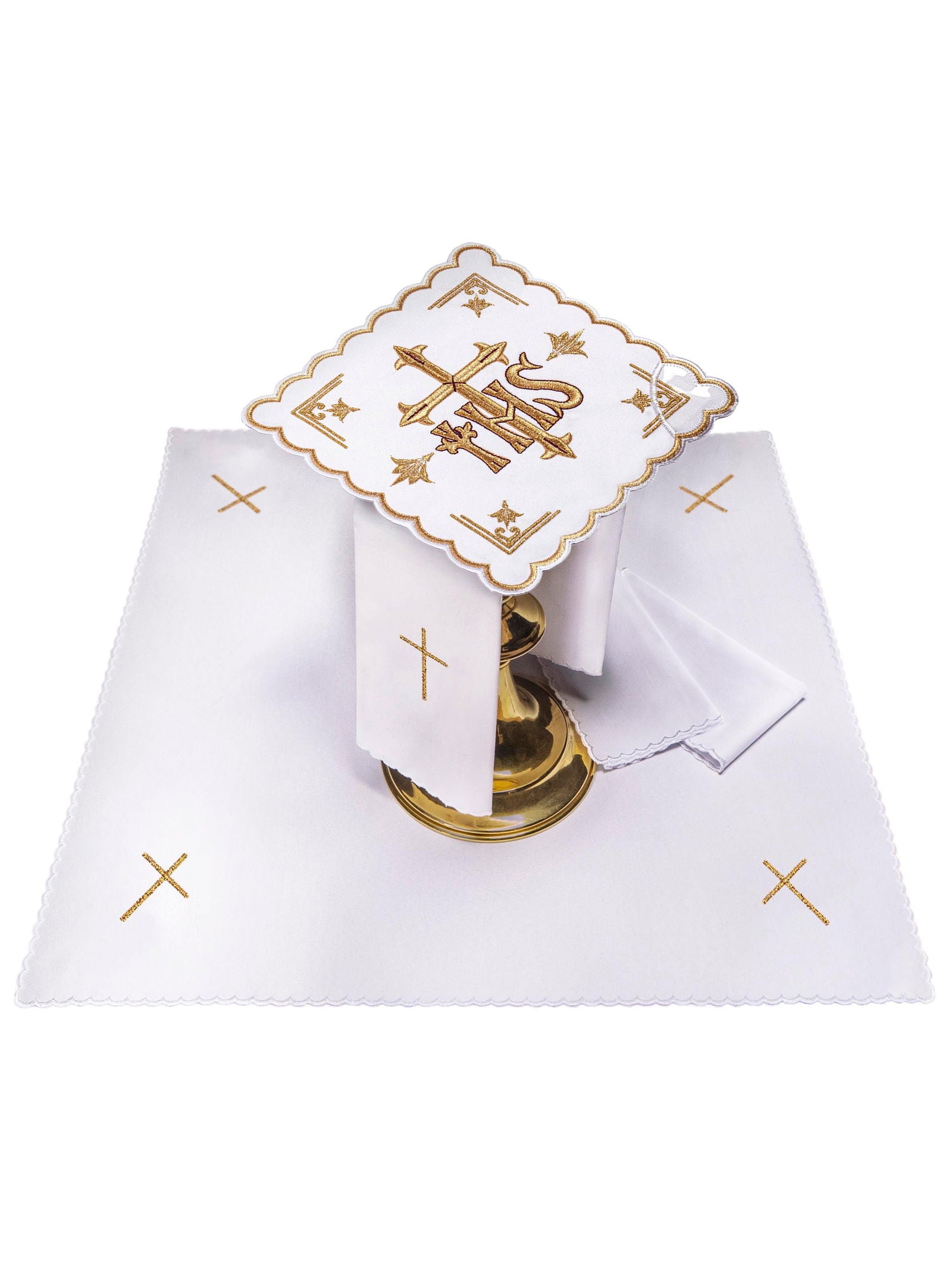 Chalice linen with gold IHS motif