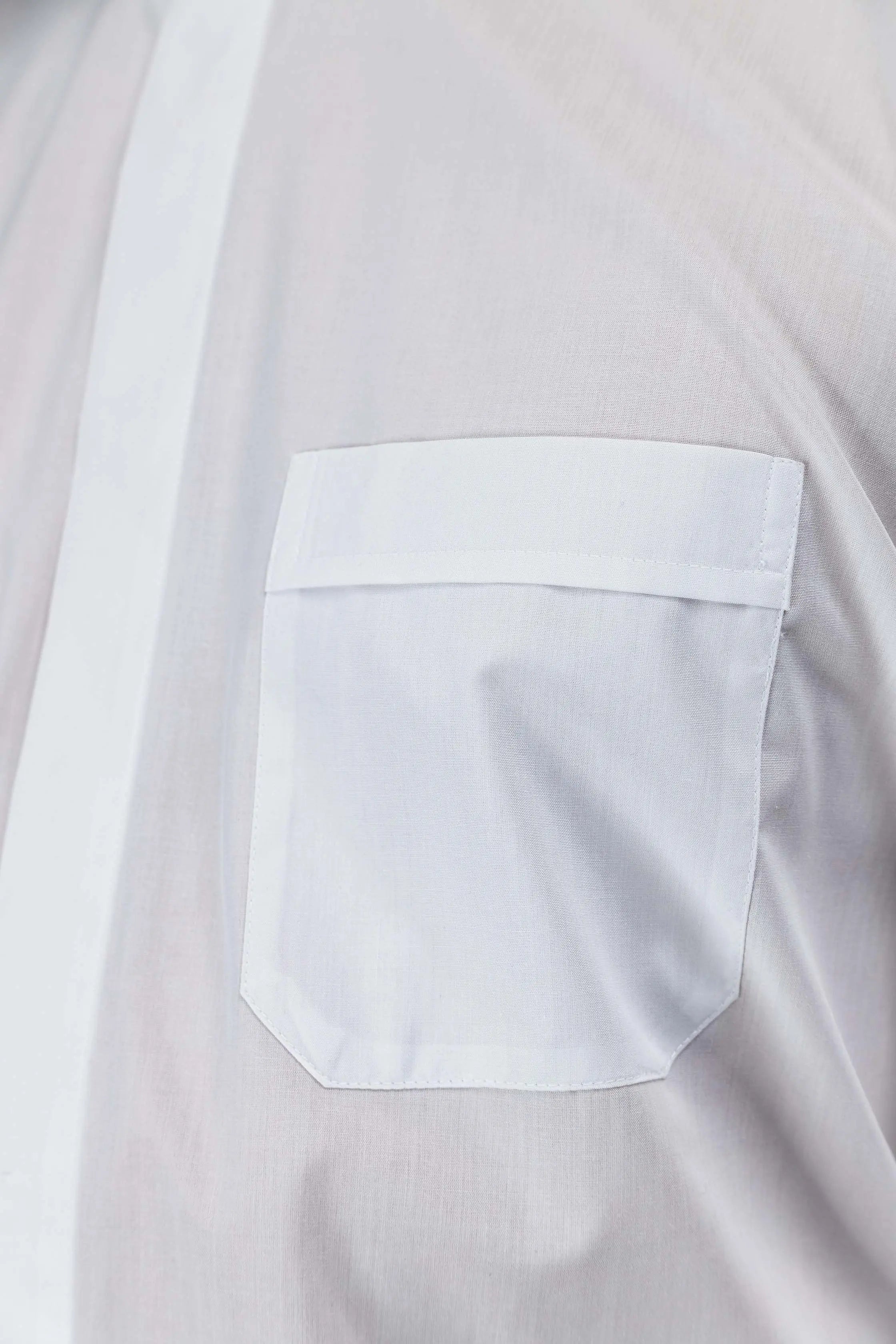 Roman Clergy Shirt White Long Sleeve with Collar Tab