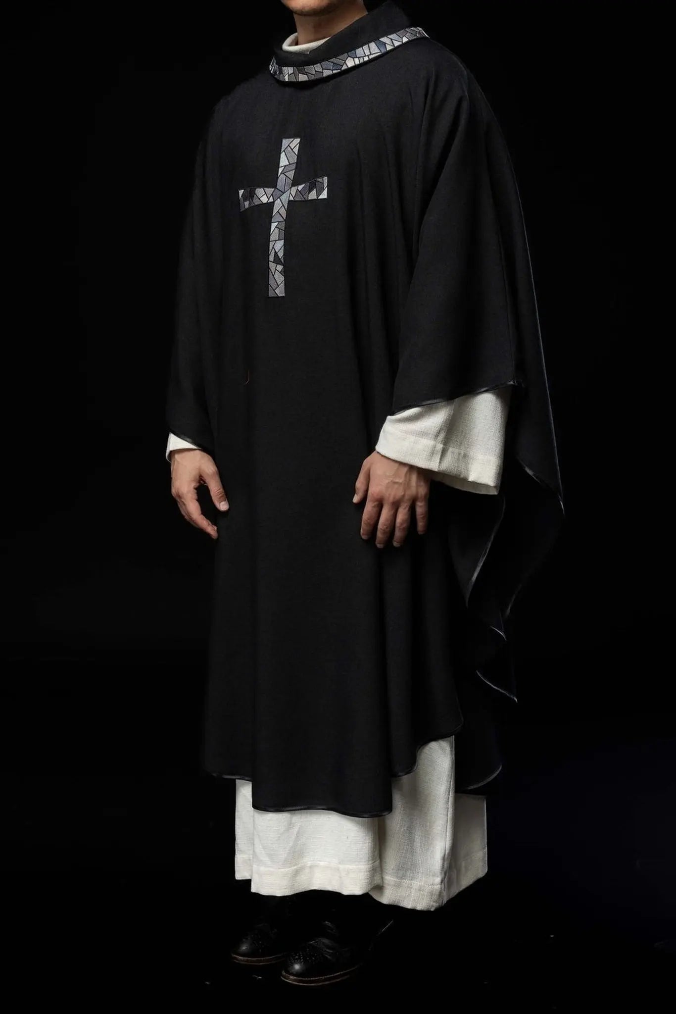 Black chasuble with mosaic cross