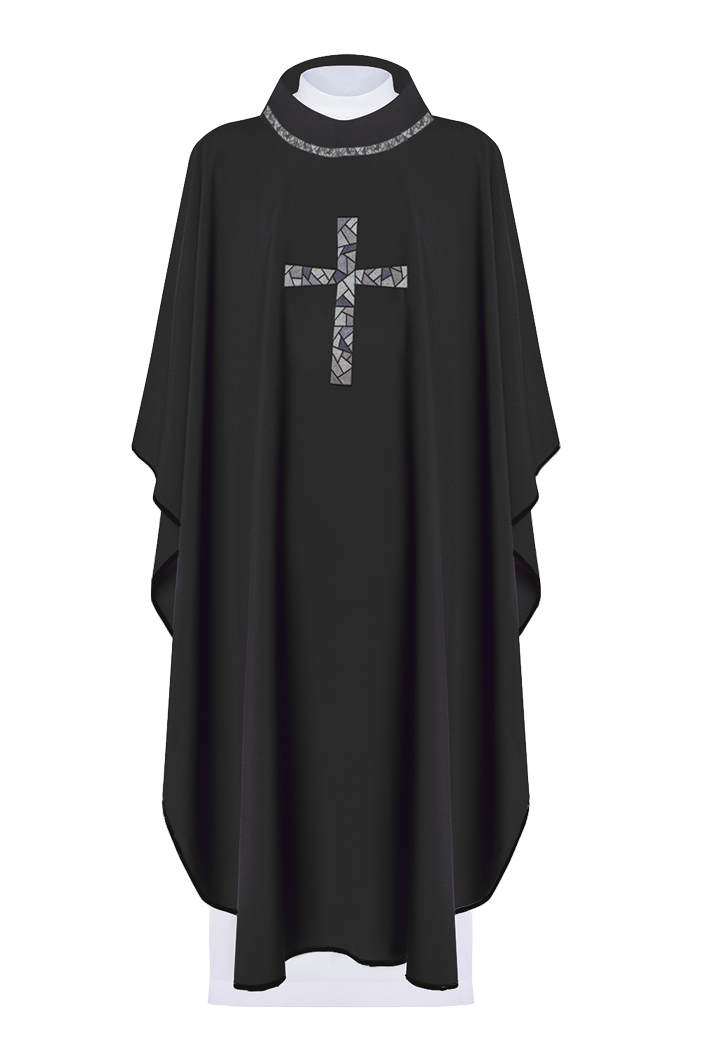 Black chasuble with mosaic cross