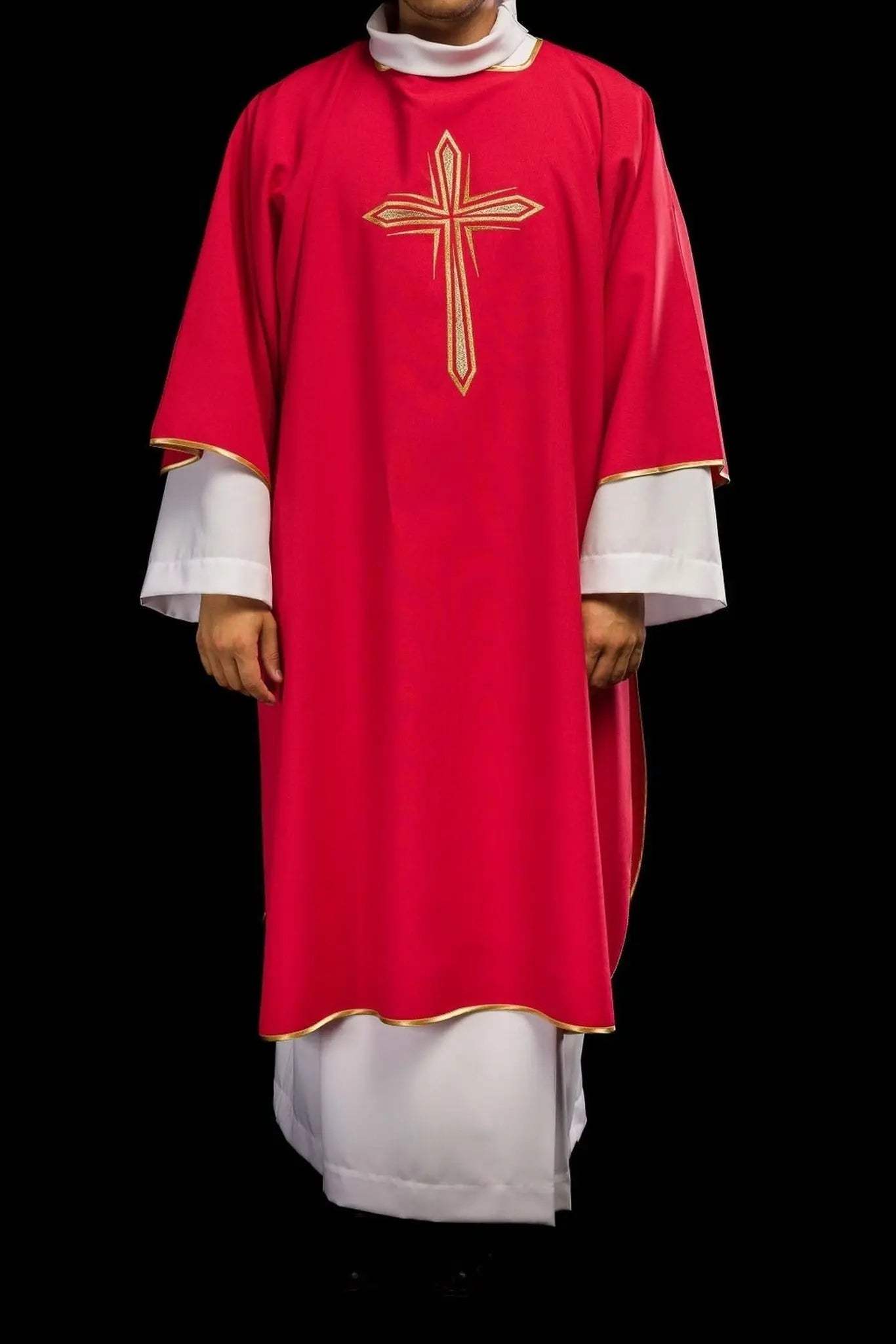 Red Dalmatic with Embroidered Gold Cross