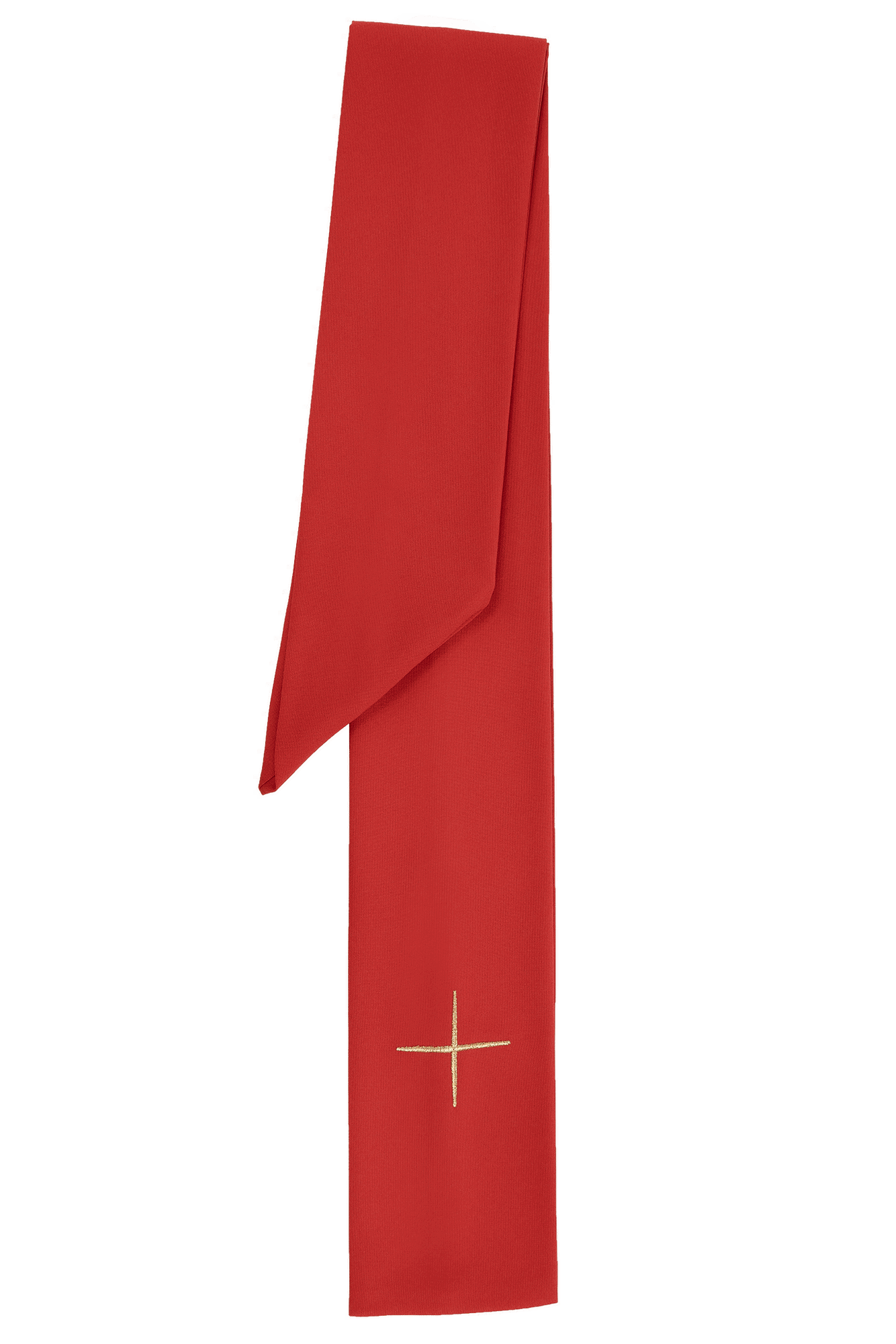 Red chasuble embroidered with IHS motif