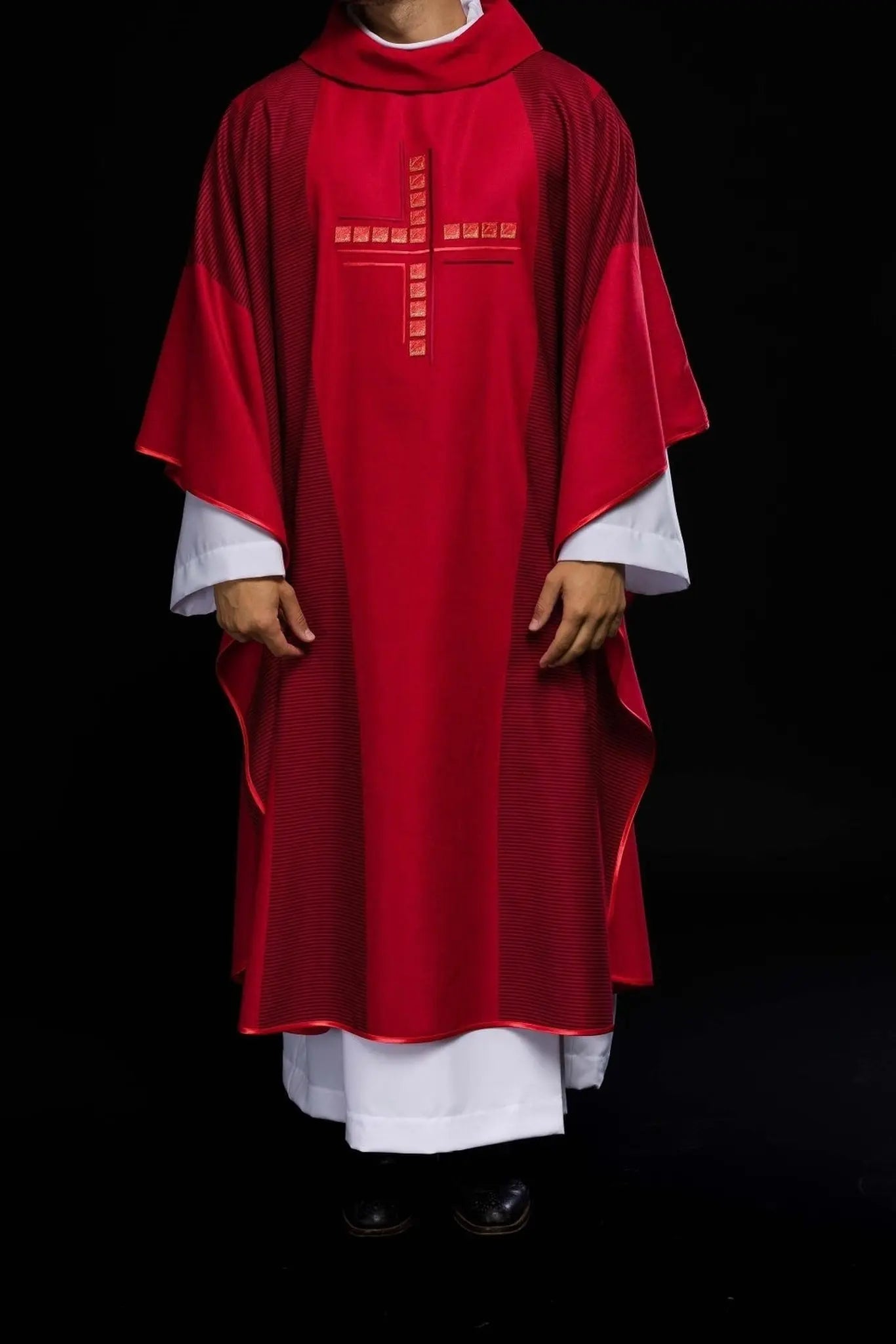 Red chasuble with cross