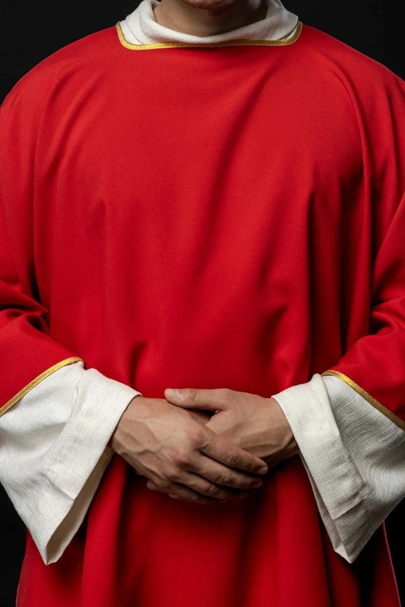 Plain Red Dalmatic with Gold Trim