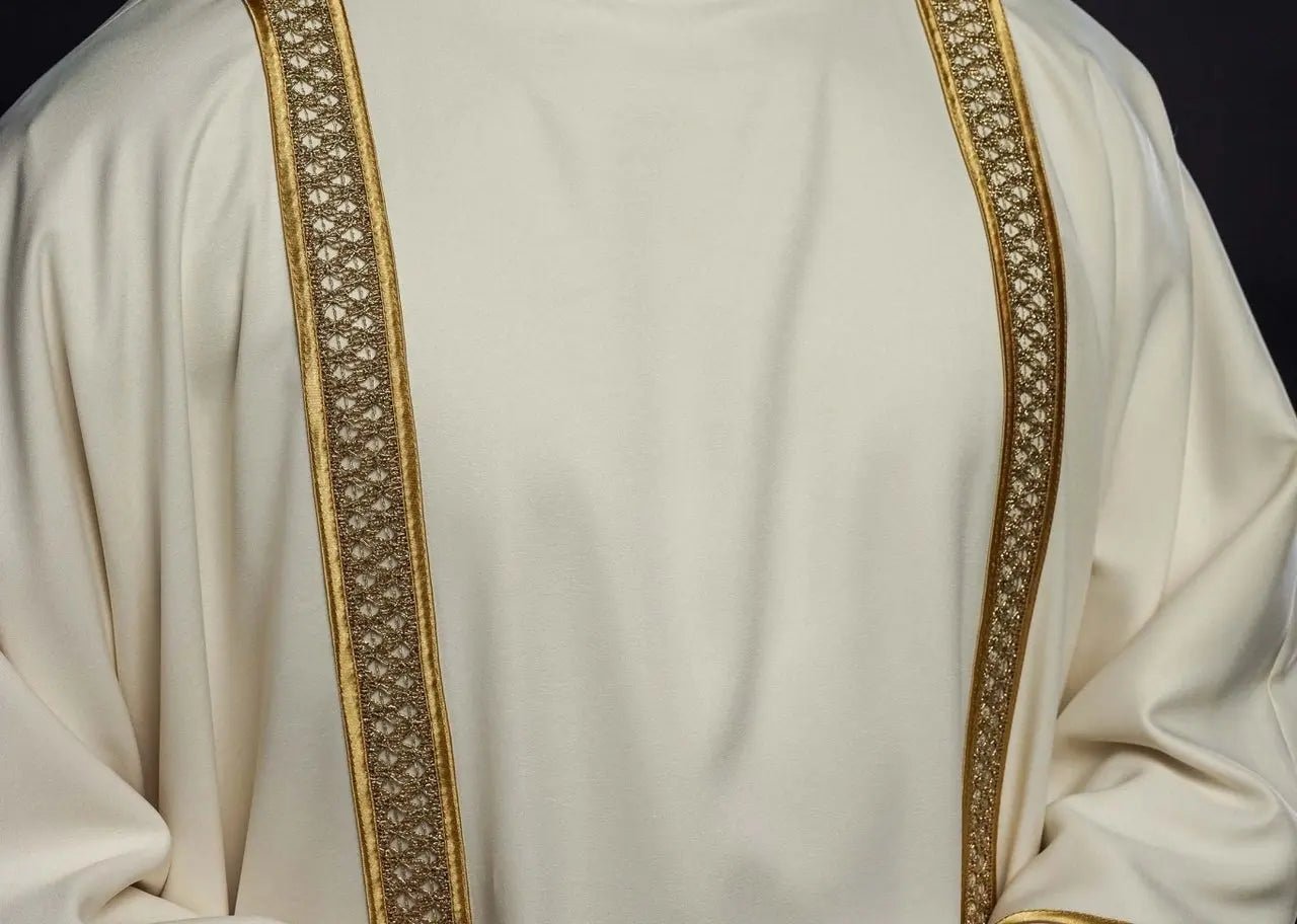 Ecru Dalmatic Decorated with Gold Bands